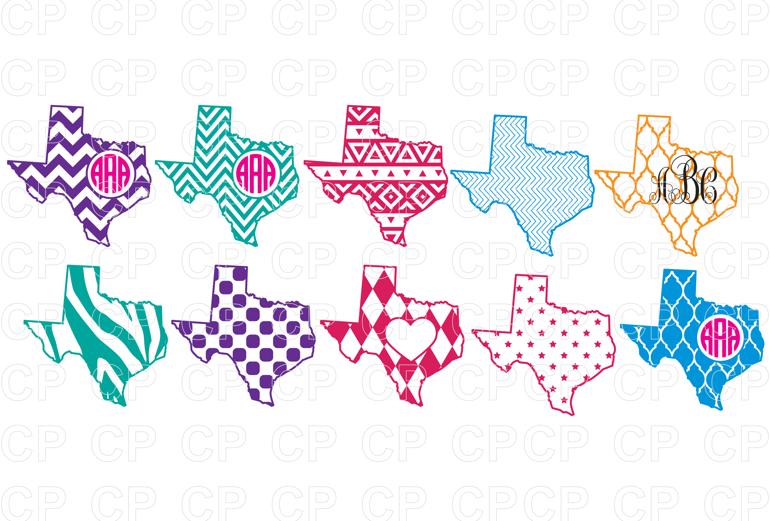 Download Texas State Bundle SVG Cut Files, Southern Monogram SVG