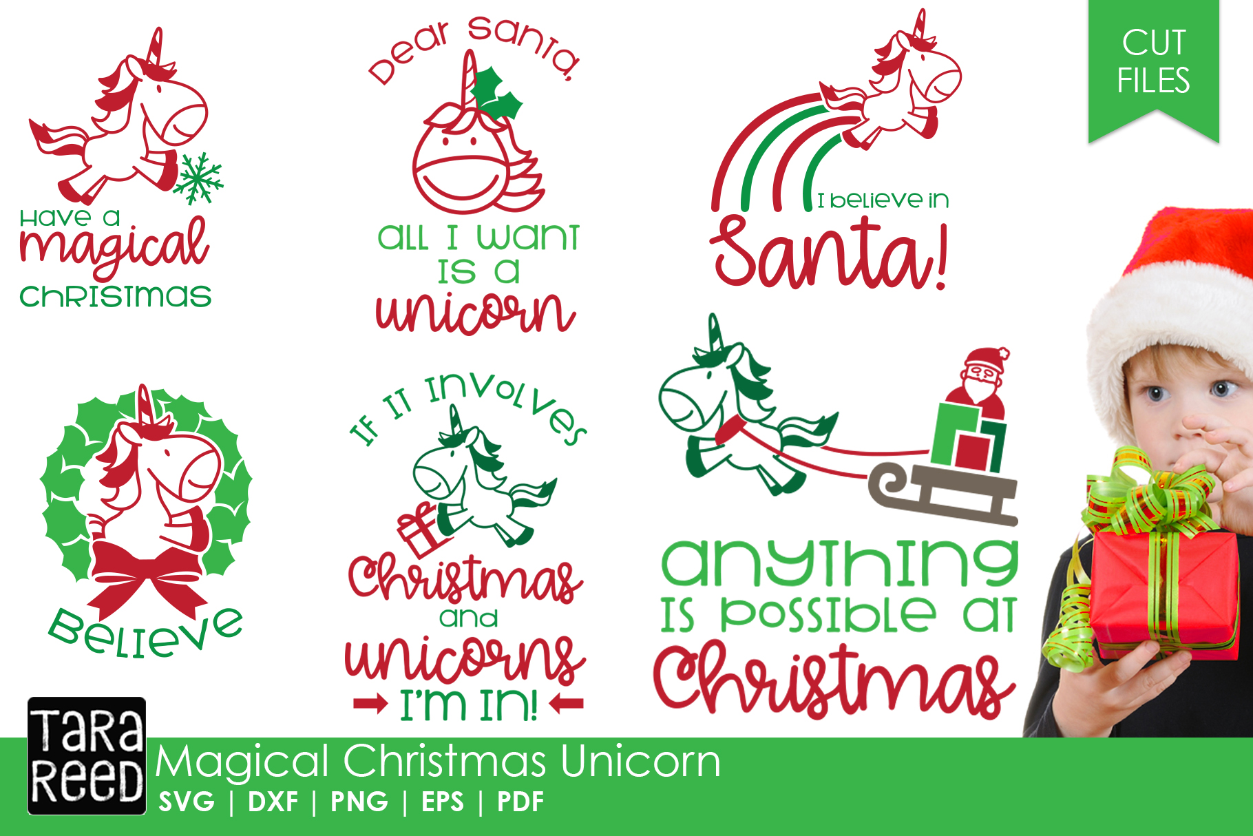Download Magical Christmas Unicorn - Christmas SVG Files for Crafters