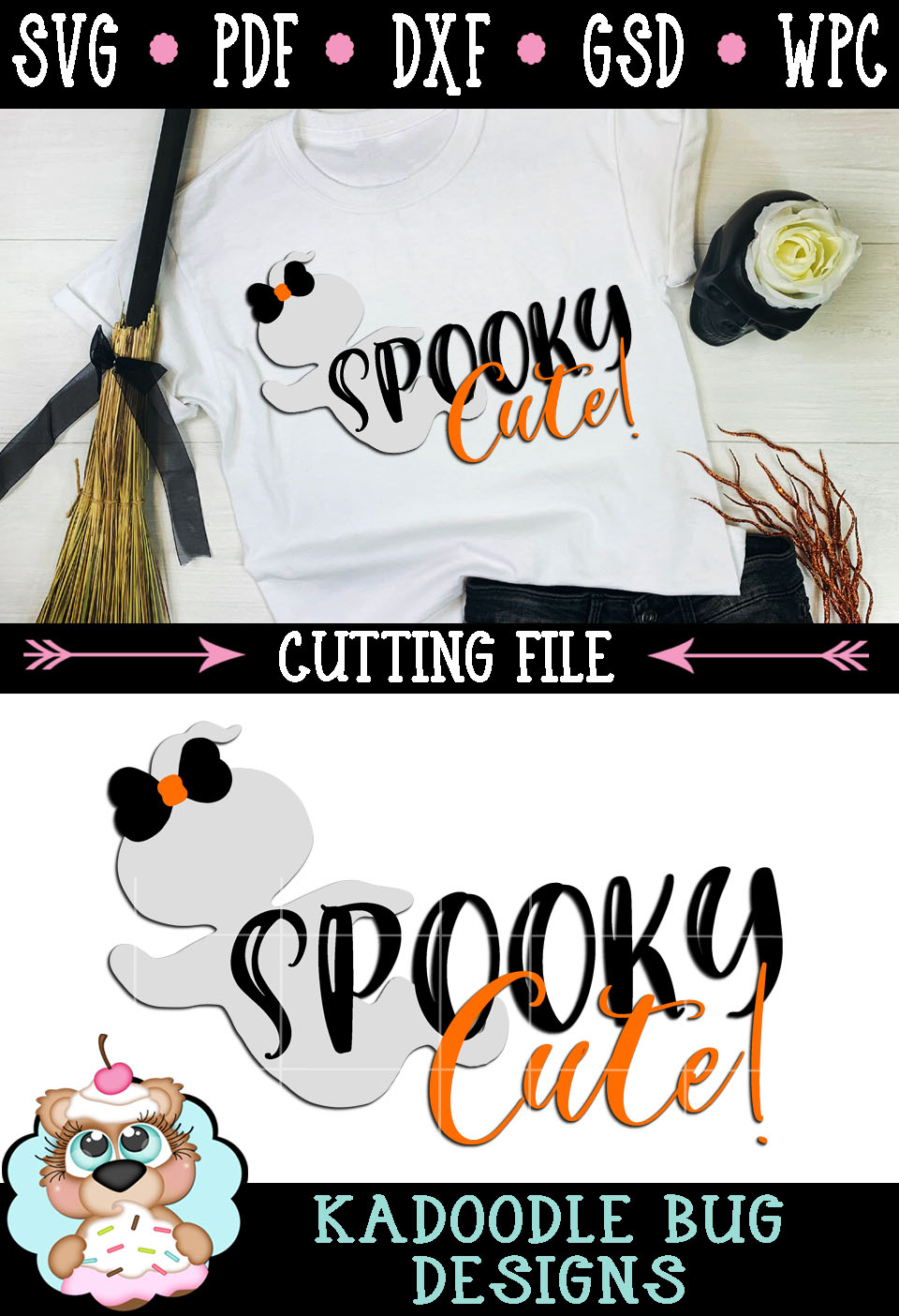 Download Halloween Spooky Cute Ghost Cut File - SVG PDF DXF GSD WPC