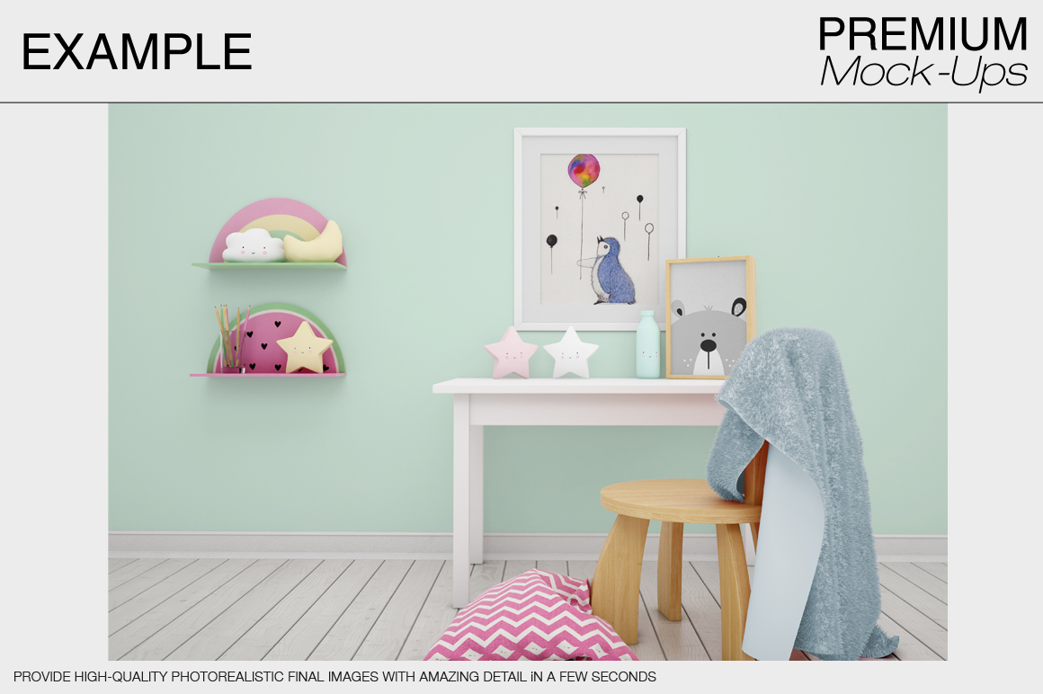 Download Kids Room & Frame Mockups (47468) | Mock Ups | Design Bundles