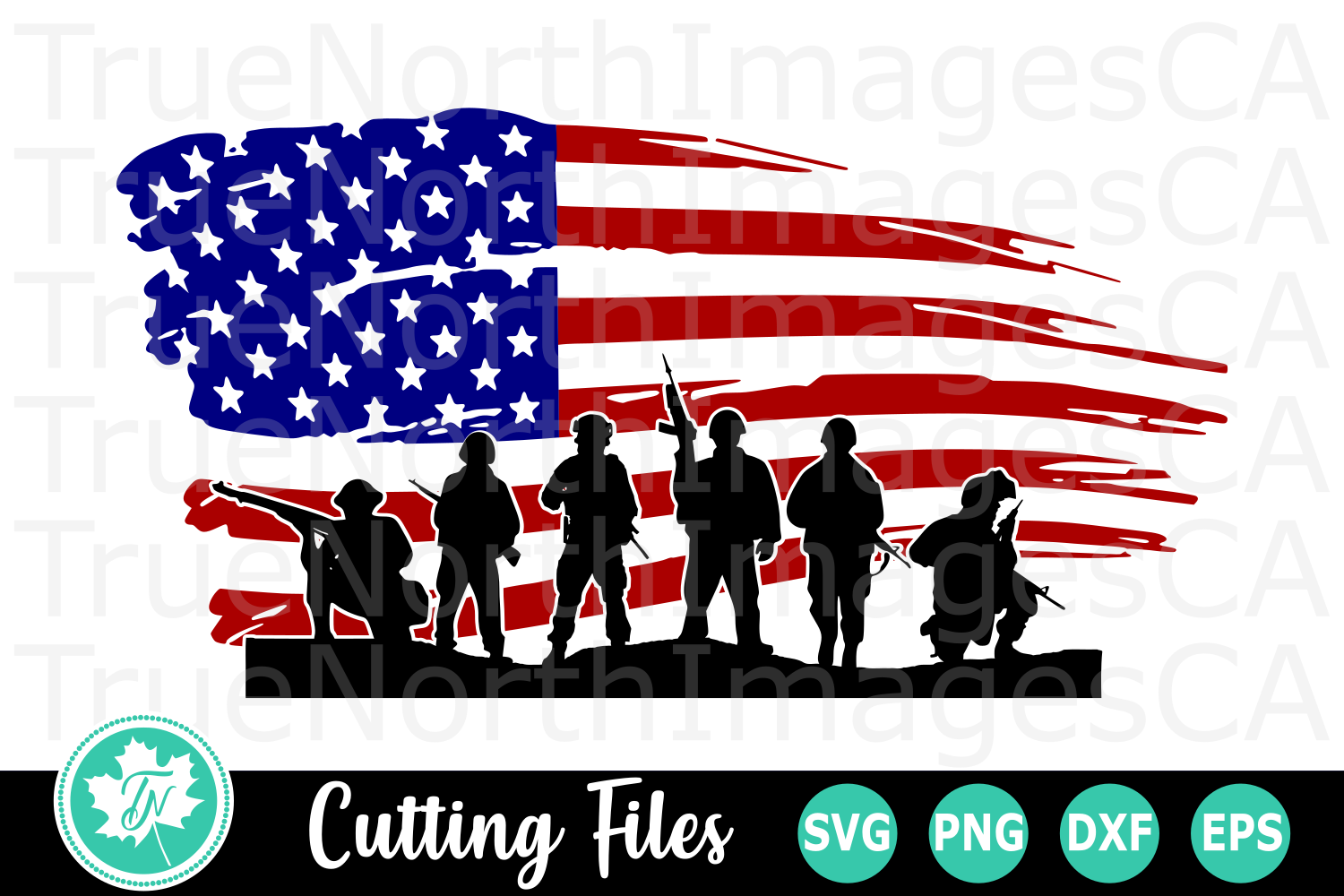 American Flag Soldiers - An American SVG Cut File (205520) | Cut Files