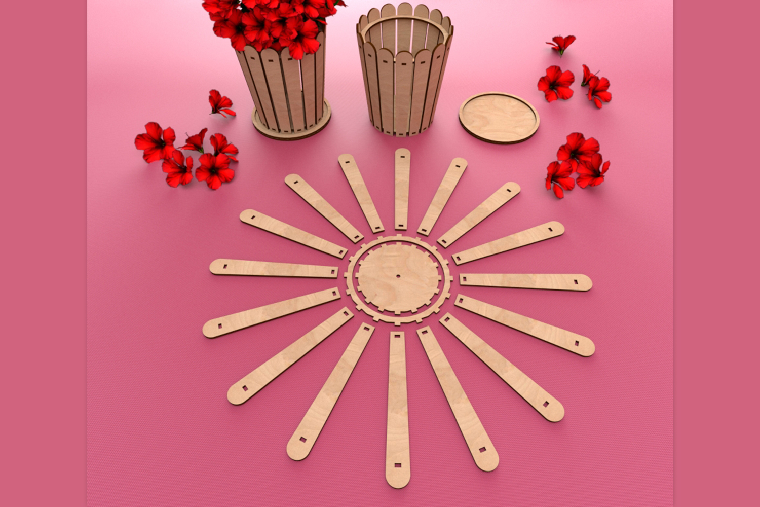 Flower Pot laser cutting file