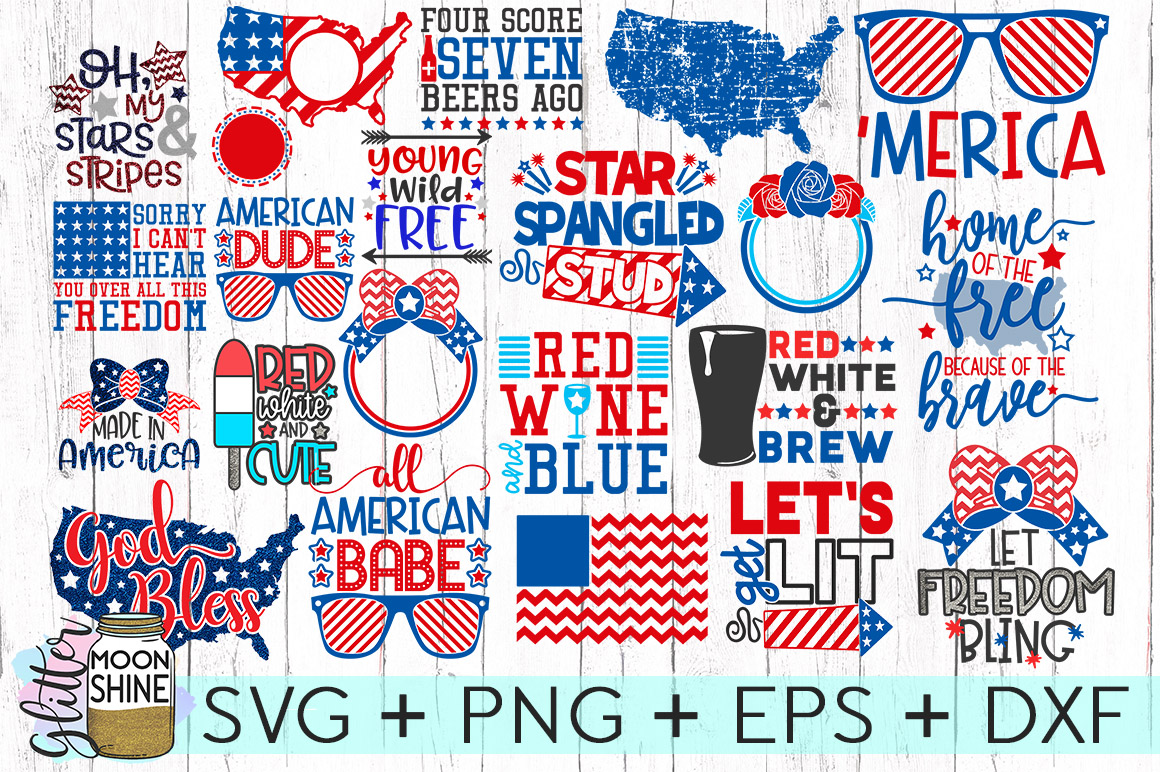 Download Huge 4th Of July Design Bundle of 23 SVG DXF PNG EPS ...