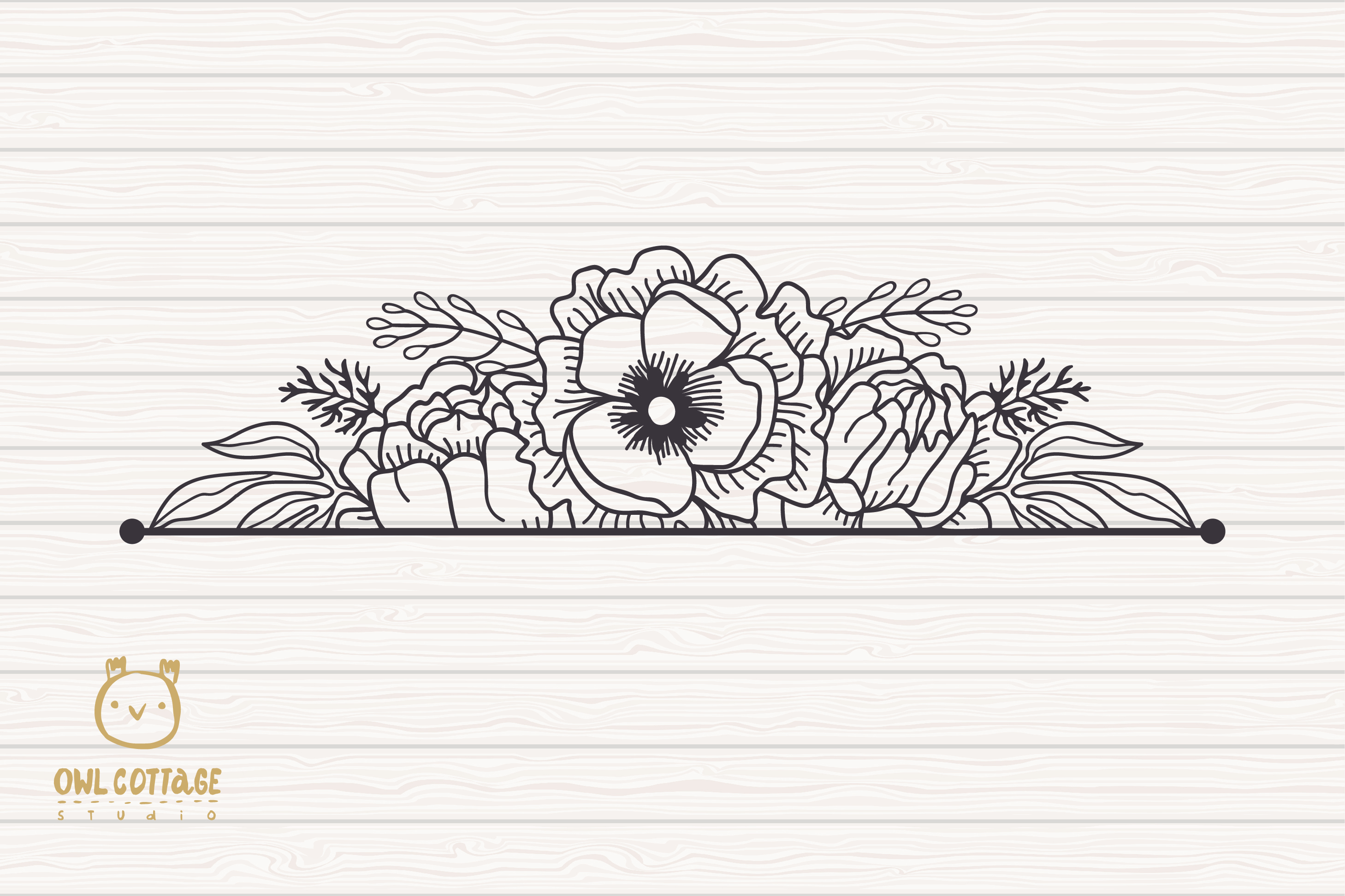 Download Flower Border SVG, Peonies Border SVG File, Wedding Flowers