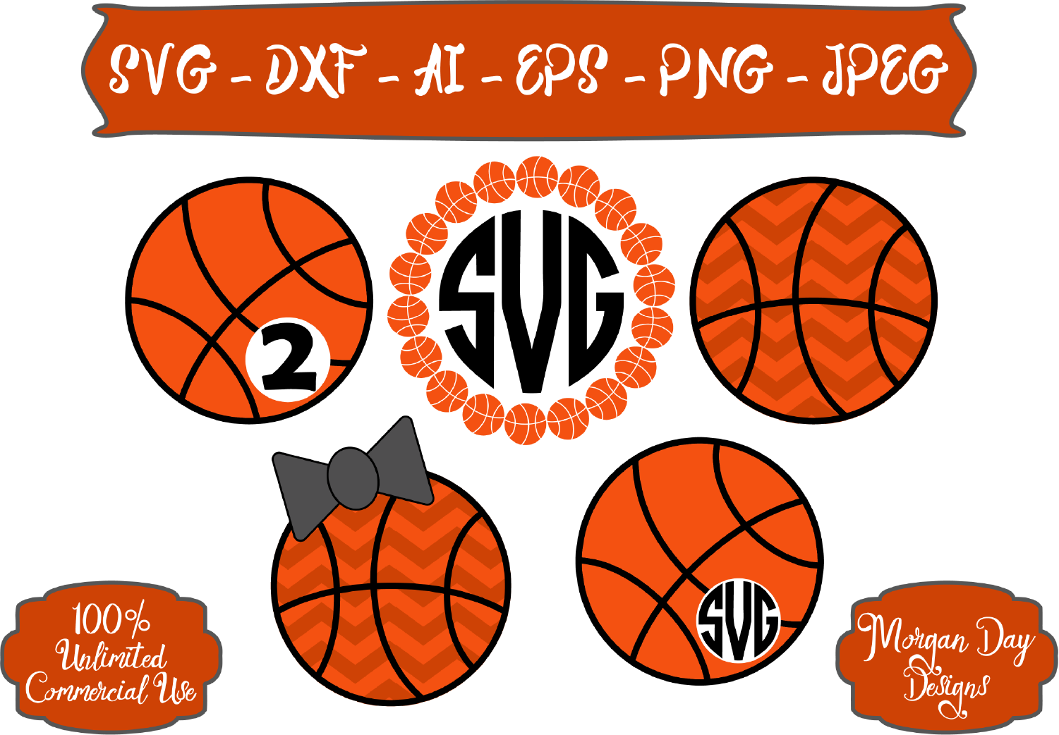 Basketball Monogram SVG