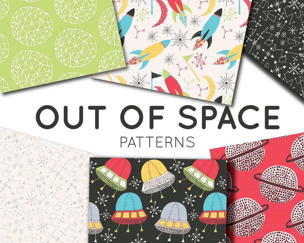 Space & Planets Seamless Patterns