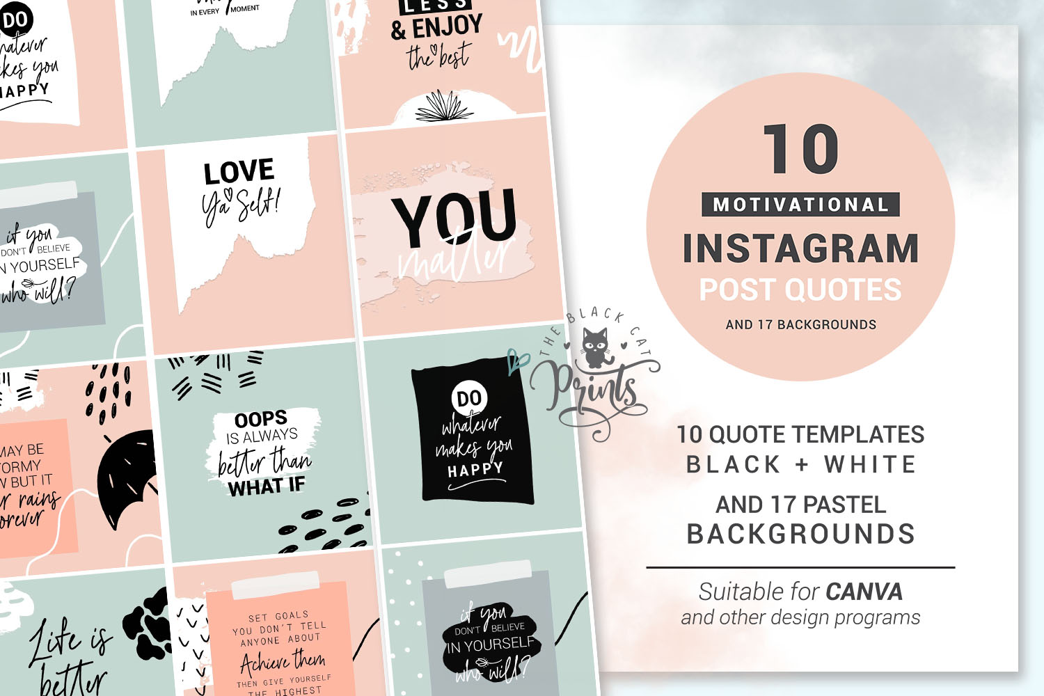 Motivational Instagram Post Quotes Instagram Template Bundle (522908) Instagram Design Bundles