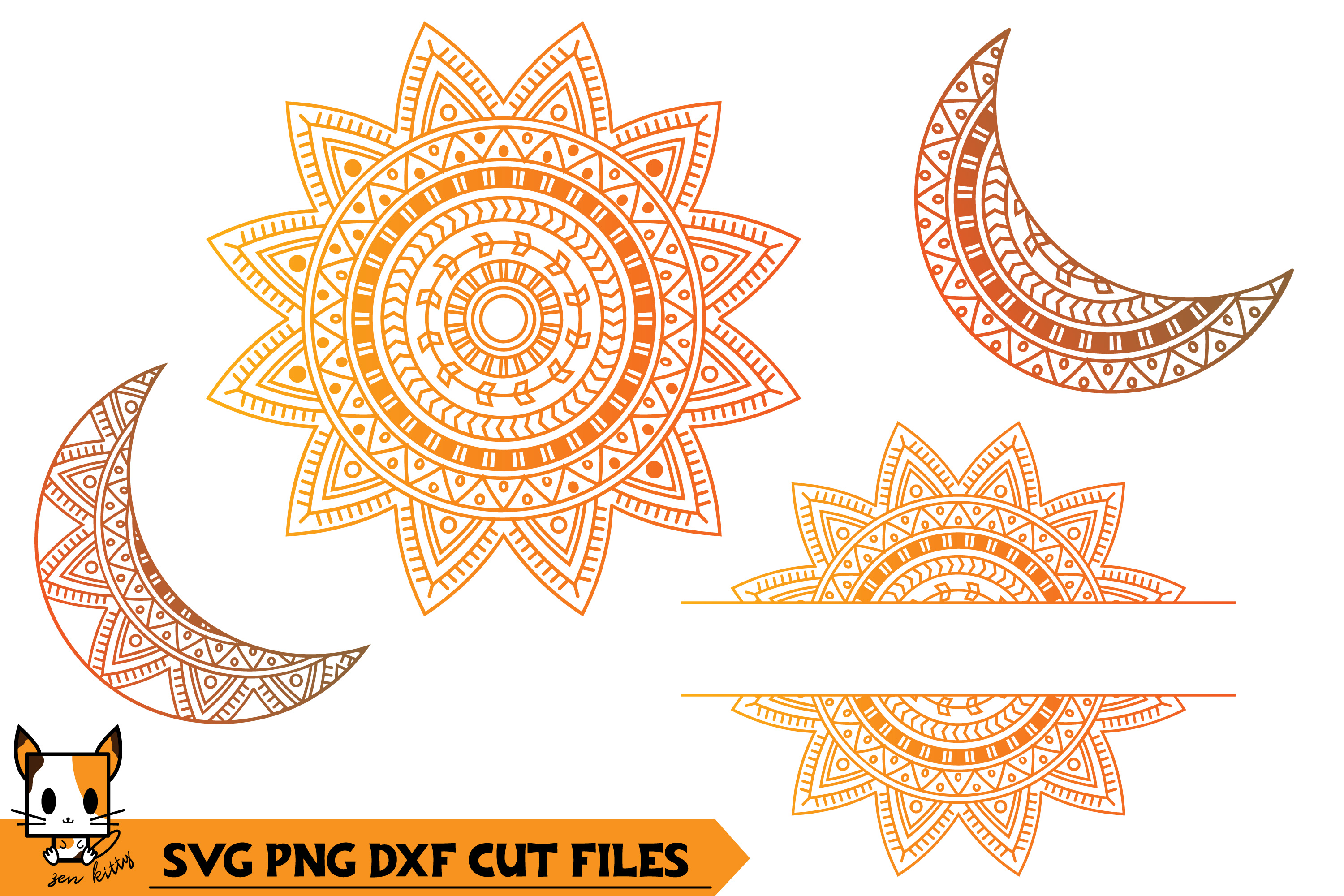 Free Free 140 Layered Moon Mandala SVG PNG EPS DXF File