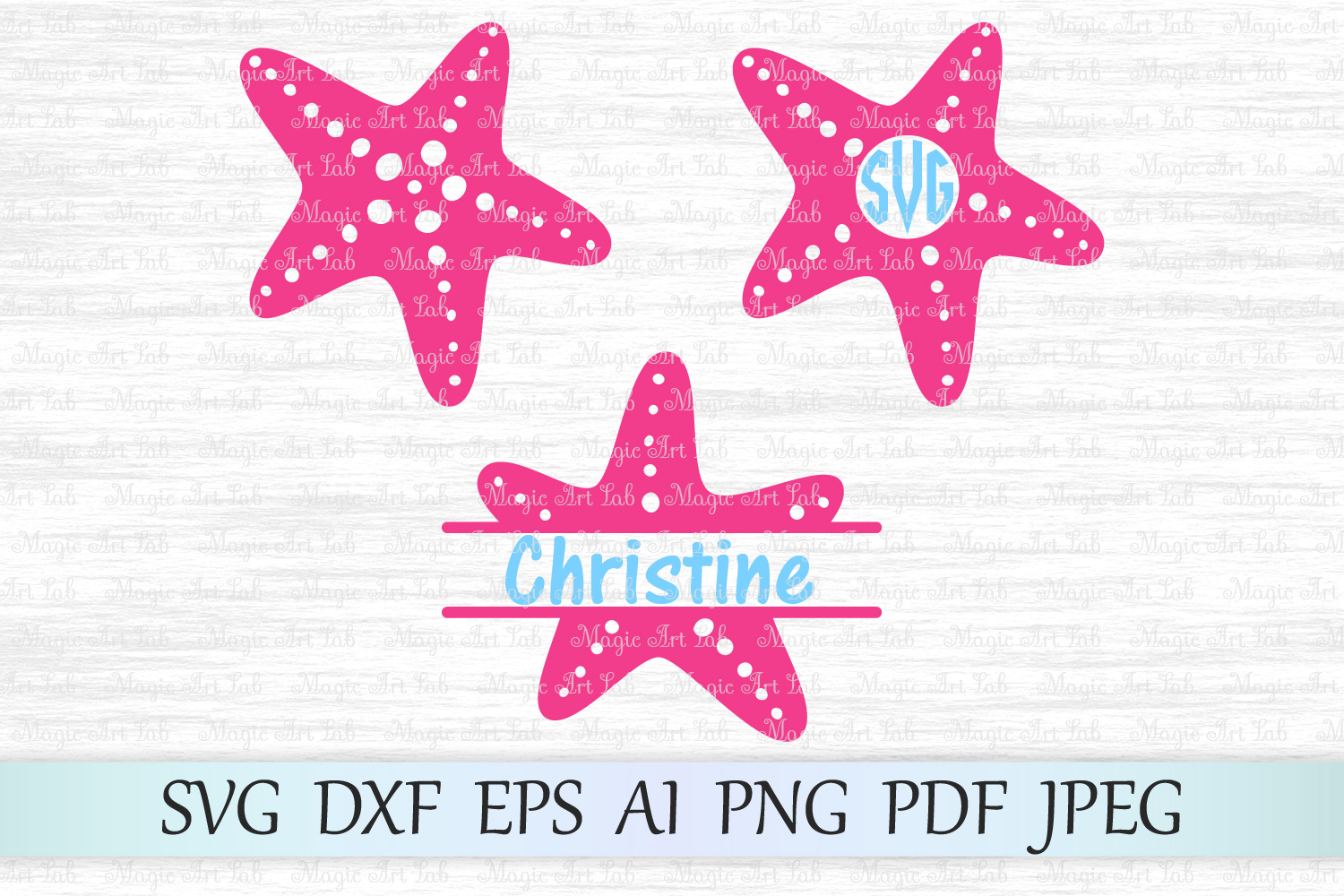 Starfish svg file, Starfish monograms, Starfish cut file