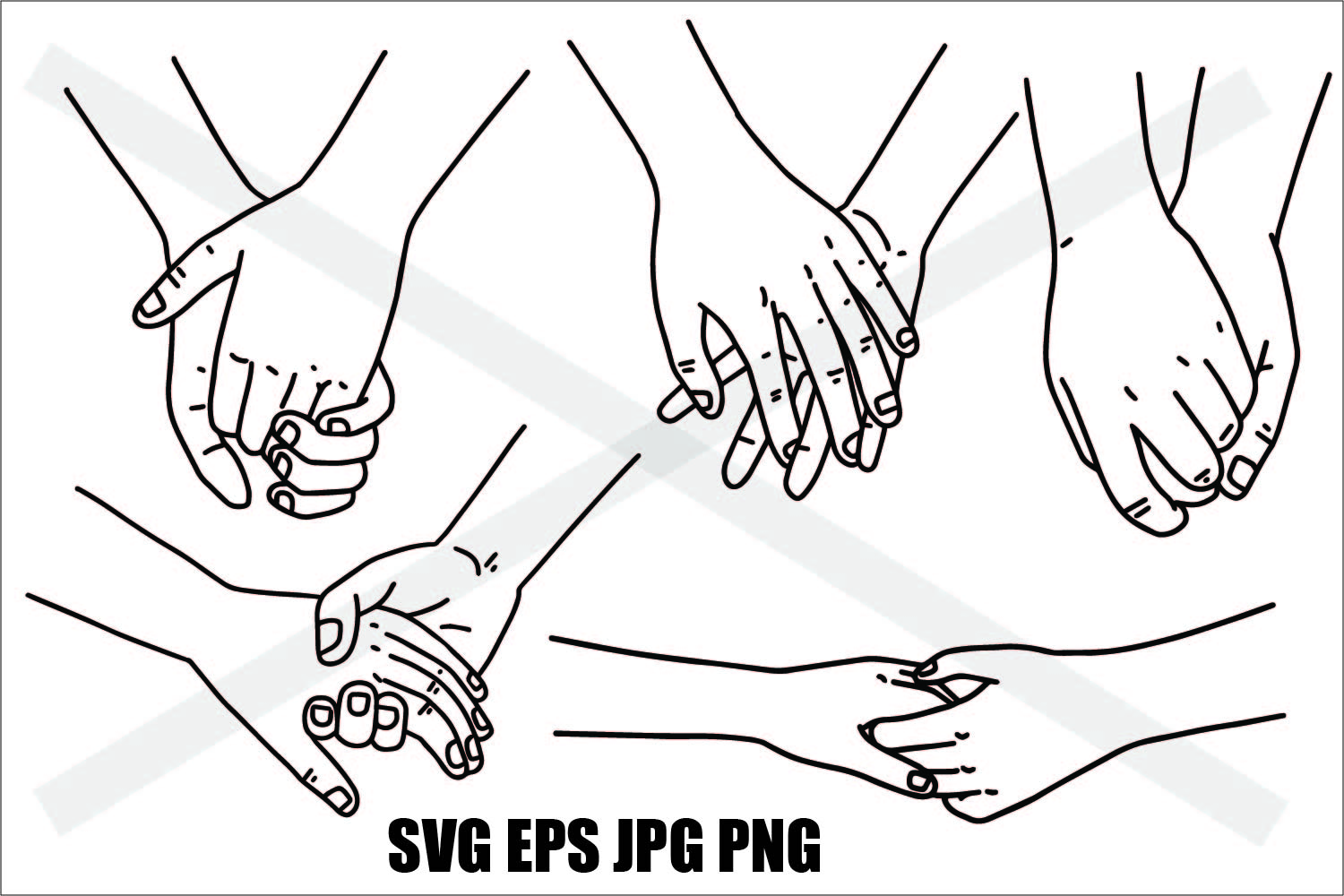 Holding Hands Set A Couple Holding Hands Png Svg Eps Png