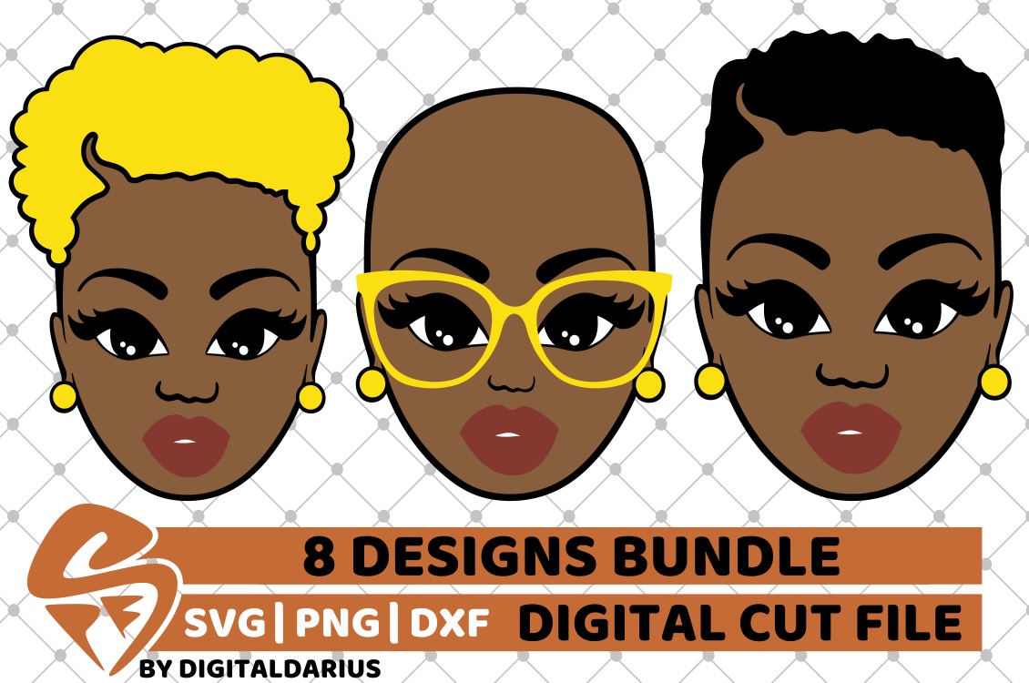 Download 8x Pretty Black Woman with Short Hair svg, Melanin Girl svg