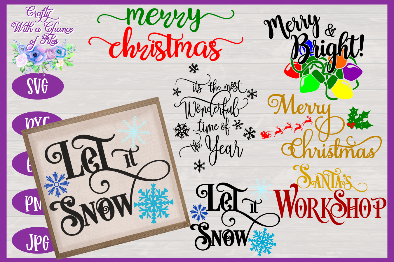 Christmas Quote SVG Bundle | Christmas Signs SVG | Decor
