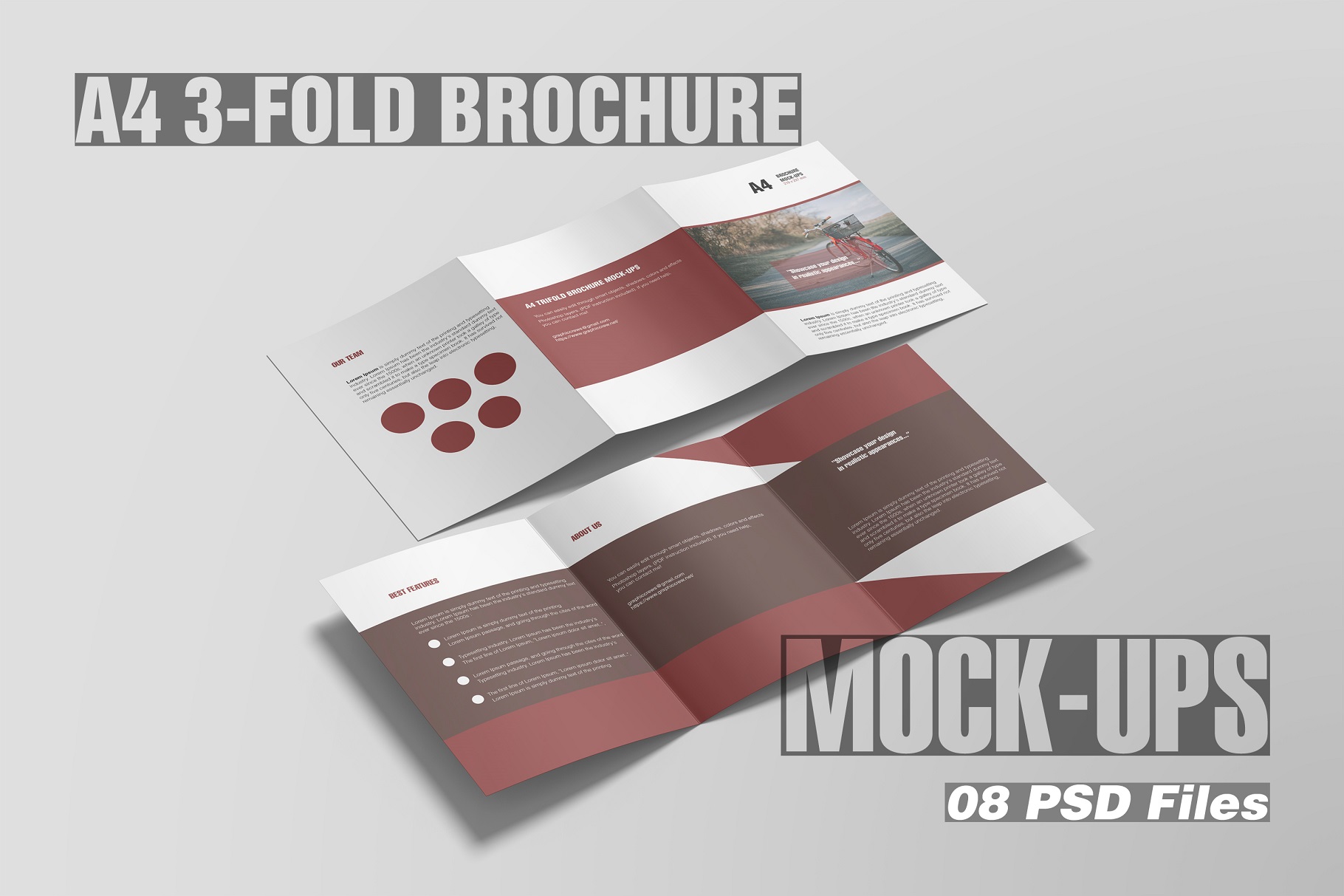 Download A4 Trifold Brochure Mockup