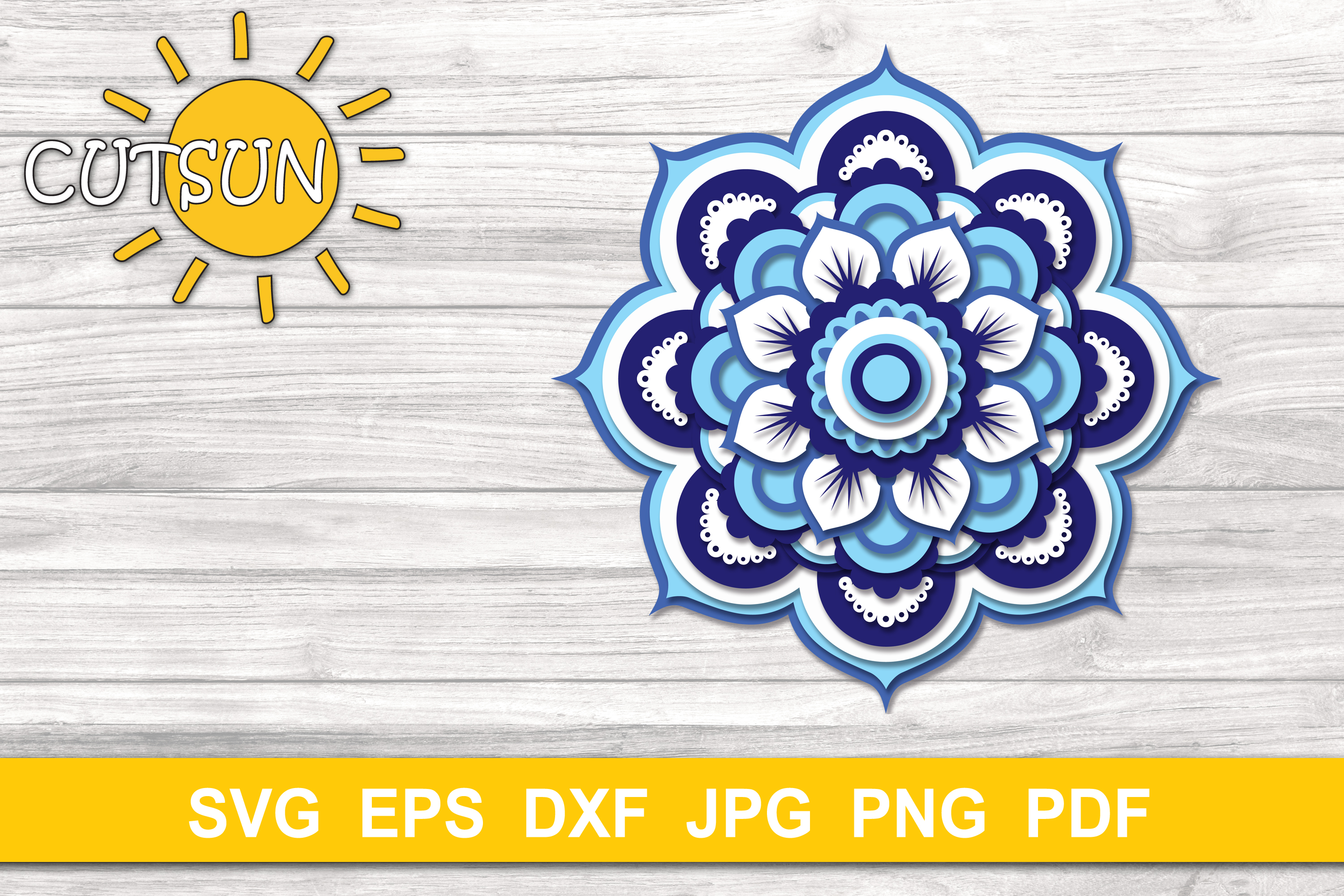 Download Mandala SVG | 3D Layered Mandala SVG cut file