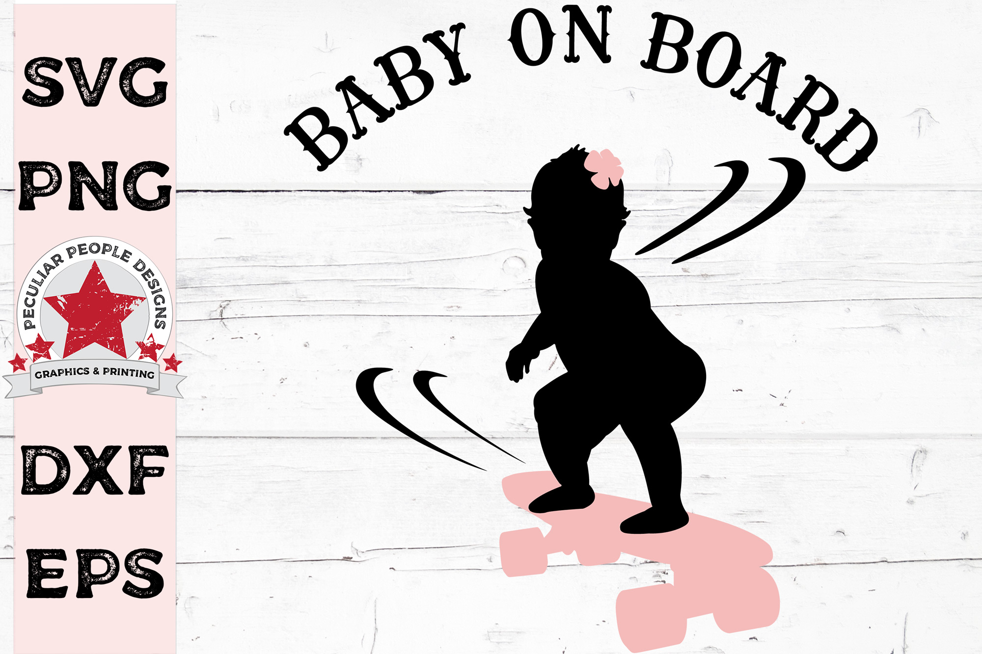 Download Baby On Board SVG Skateboarding Girl Car Decal (381729 ...