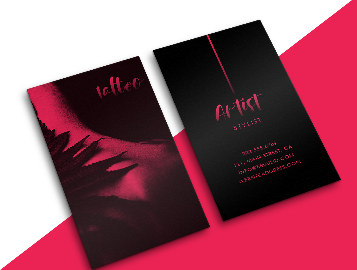 Tattoo Business Cards - Featured Student Project: Tattoo business card by Reiko ... - Choose one of our free tattoo artist business cards templates and order it using our business cards printing services.