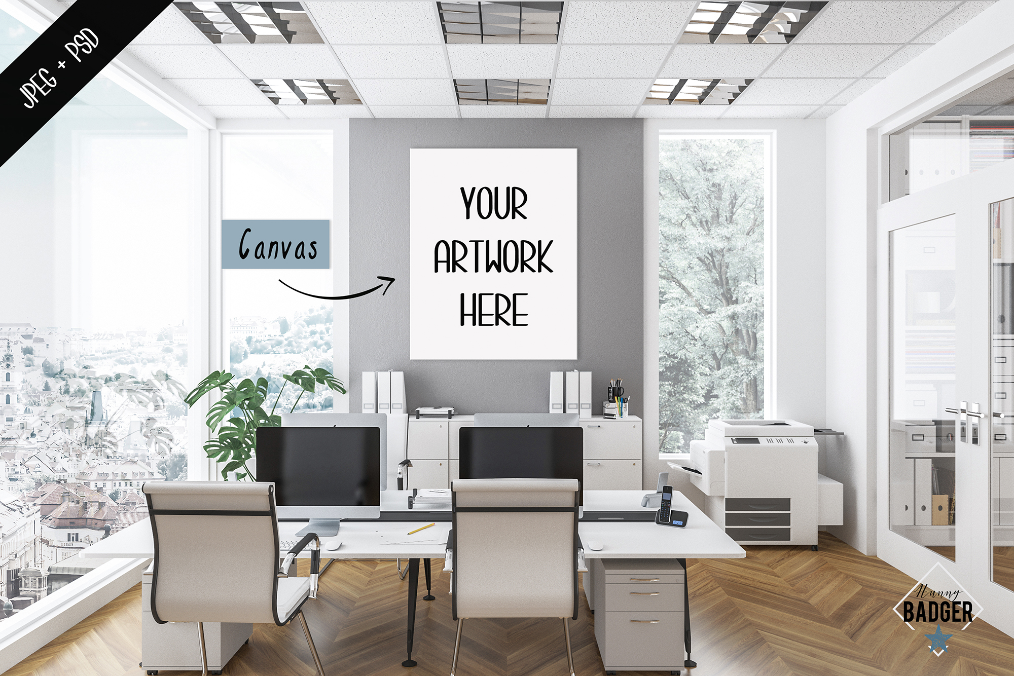 Download Office interior mockup - frame & wall mockup creator