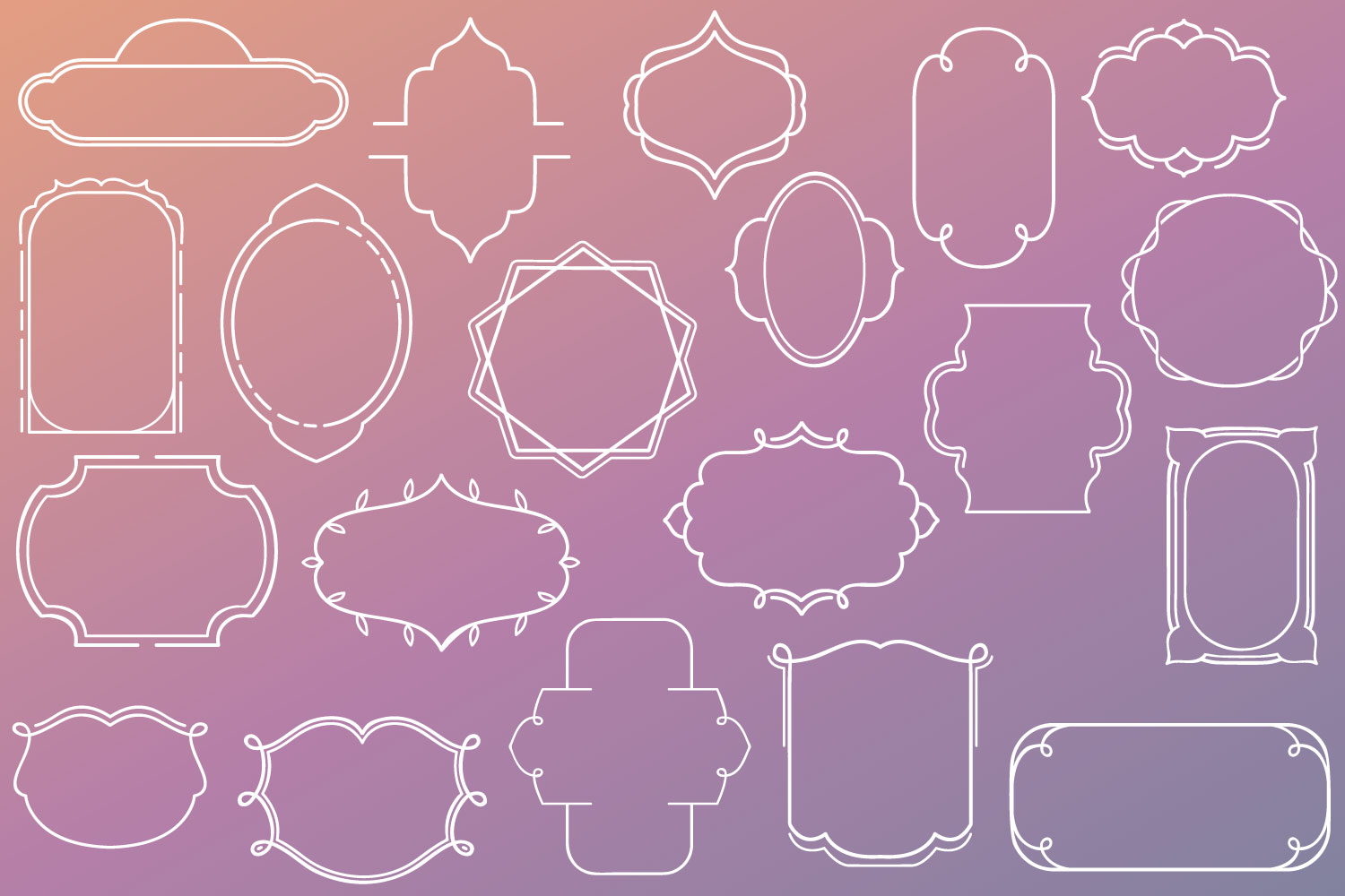 Simple Geometric Frames 20 SVG cut files