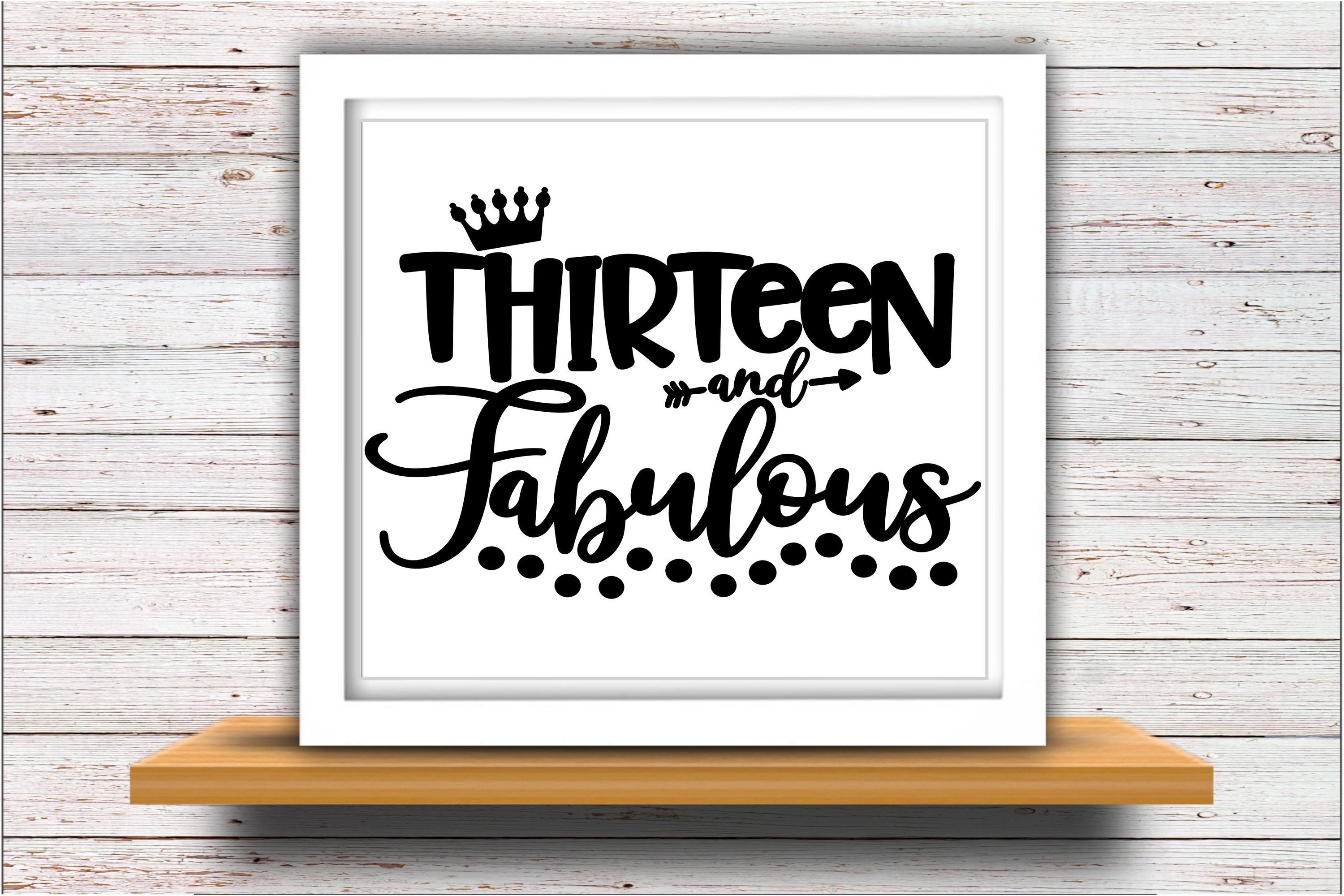 Download Birthday SVG DXF JPEG Silhouette Cameo Cricut Thirteen 13