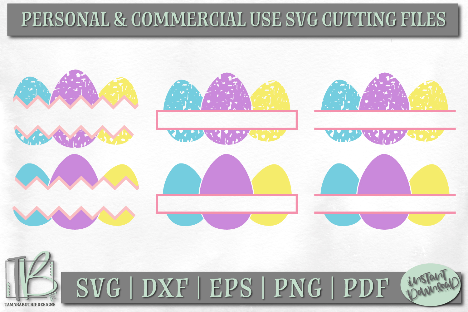 Download Easter Eggs Split Monogram SVG Bundle, Easter SVG Cut Files