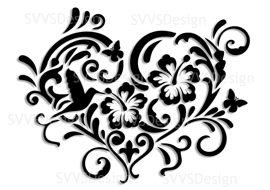 SVG and PNG cutting files, Floral Design, Clipart, Vector ...