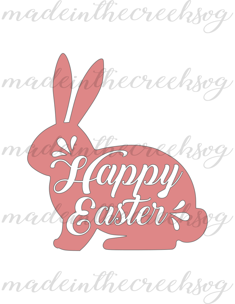 Download Happy Easter, Bunny, Pink, Cut File, SVG, PNG, PDF for ...