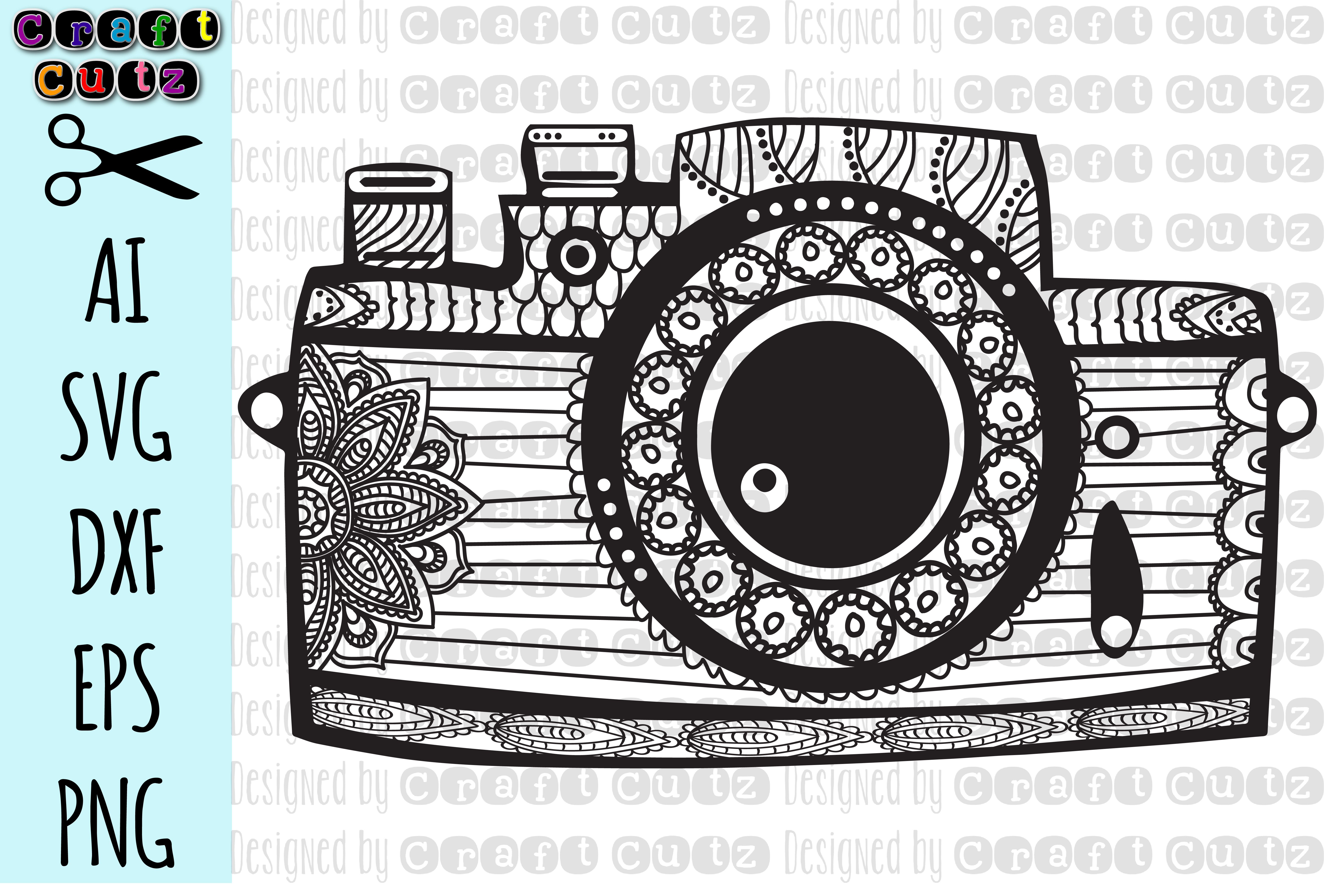 Download Hand Drawn Camera Mandala svg, Vintage Camera svg, Canon ...