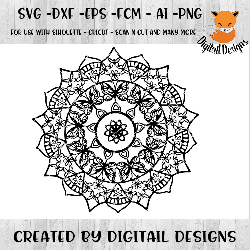 Download Butterfly Mandala SVG - png - eps - dxf - ai - fcm ...