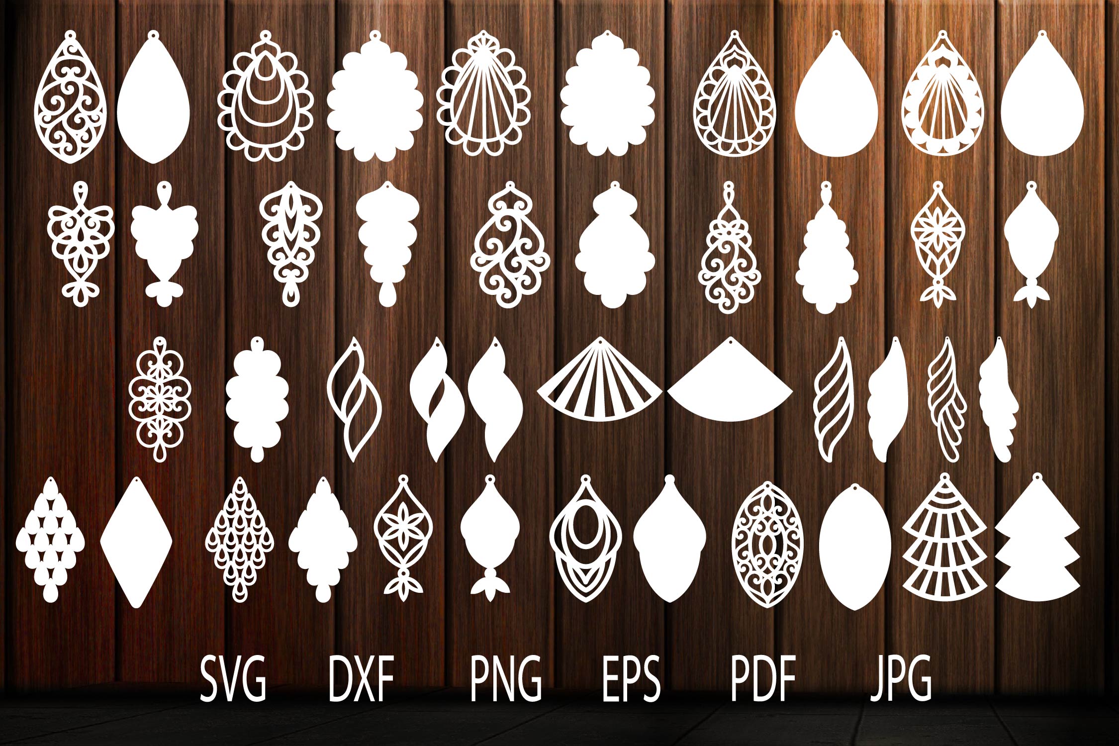 Earrings svg, Teardrop Earrings, Earrings Template (223746) SVGs