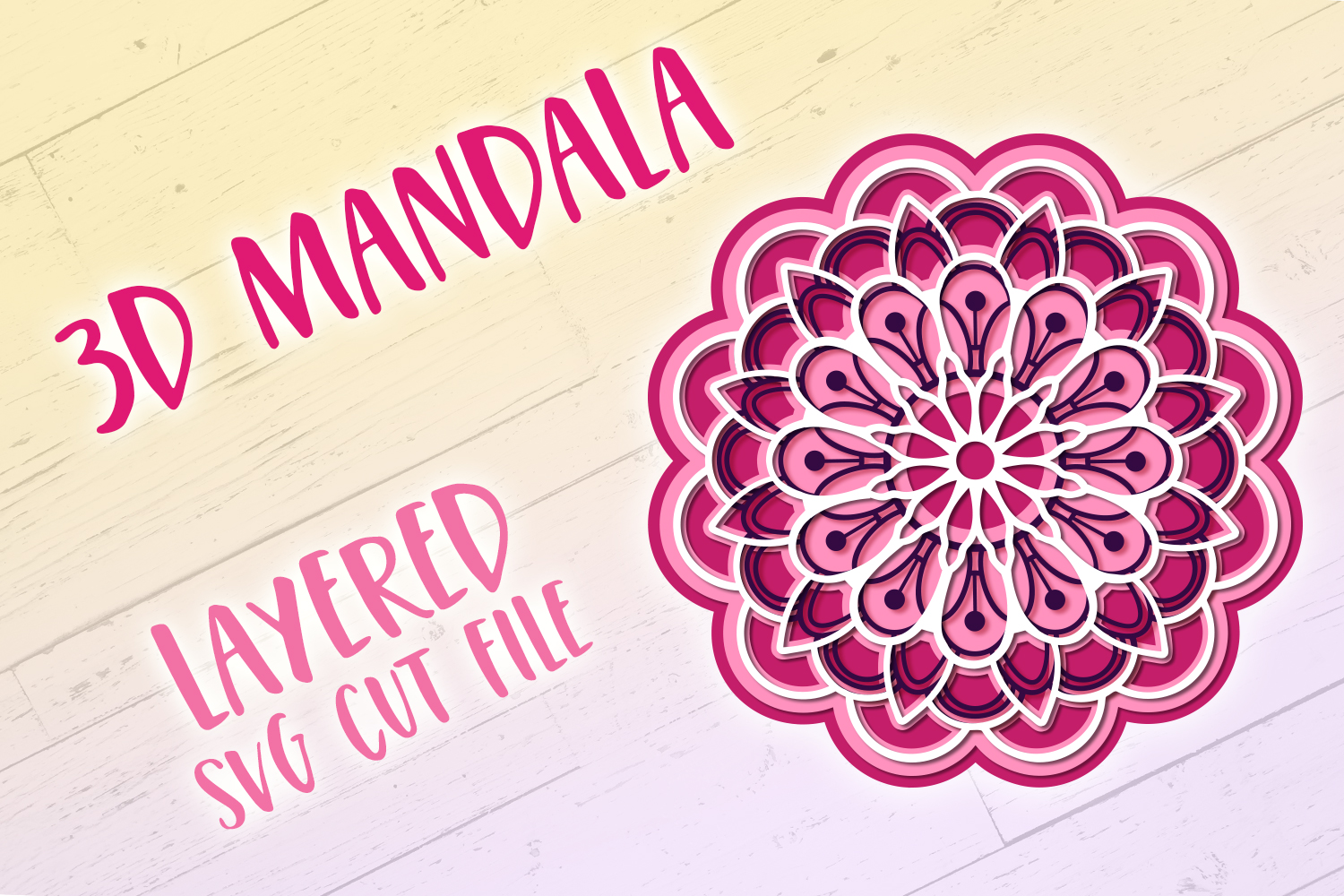 3D SVG Mandala | 3D Papercut Mandala