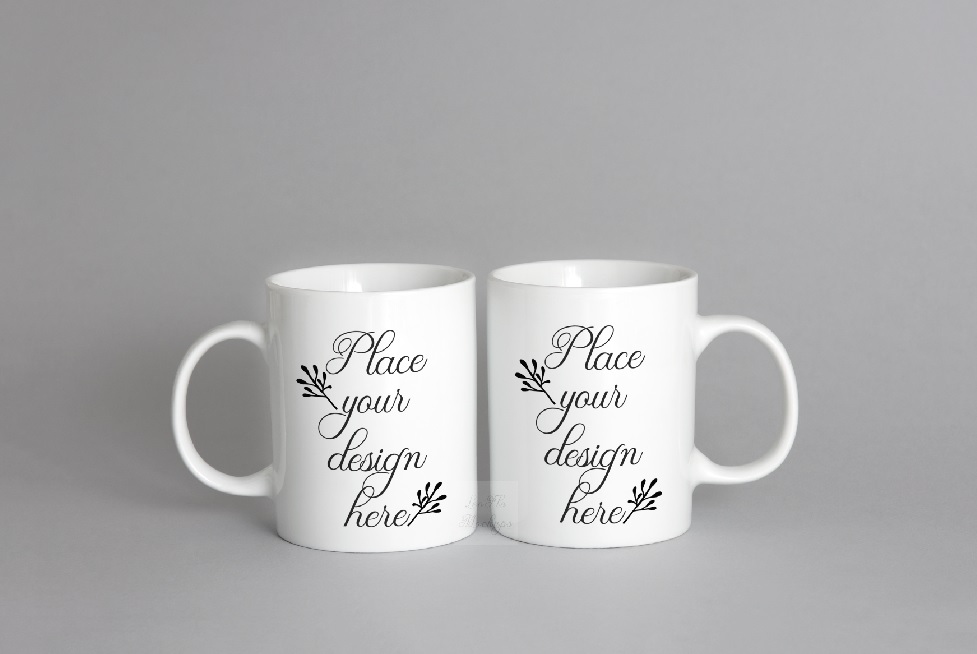 Download Two white coffee mug mock ups set of 2 mugs mockups