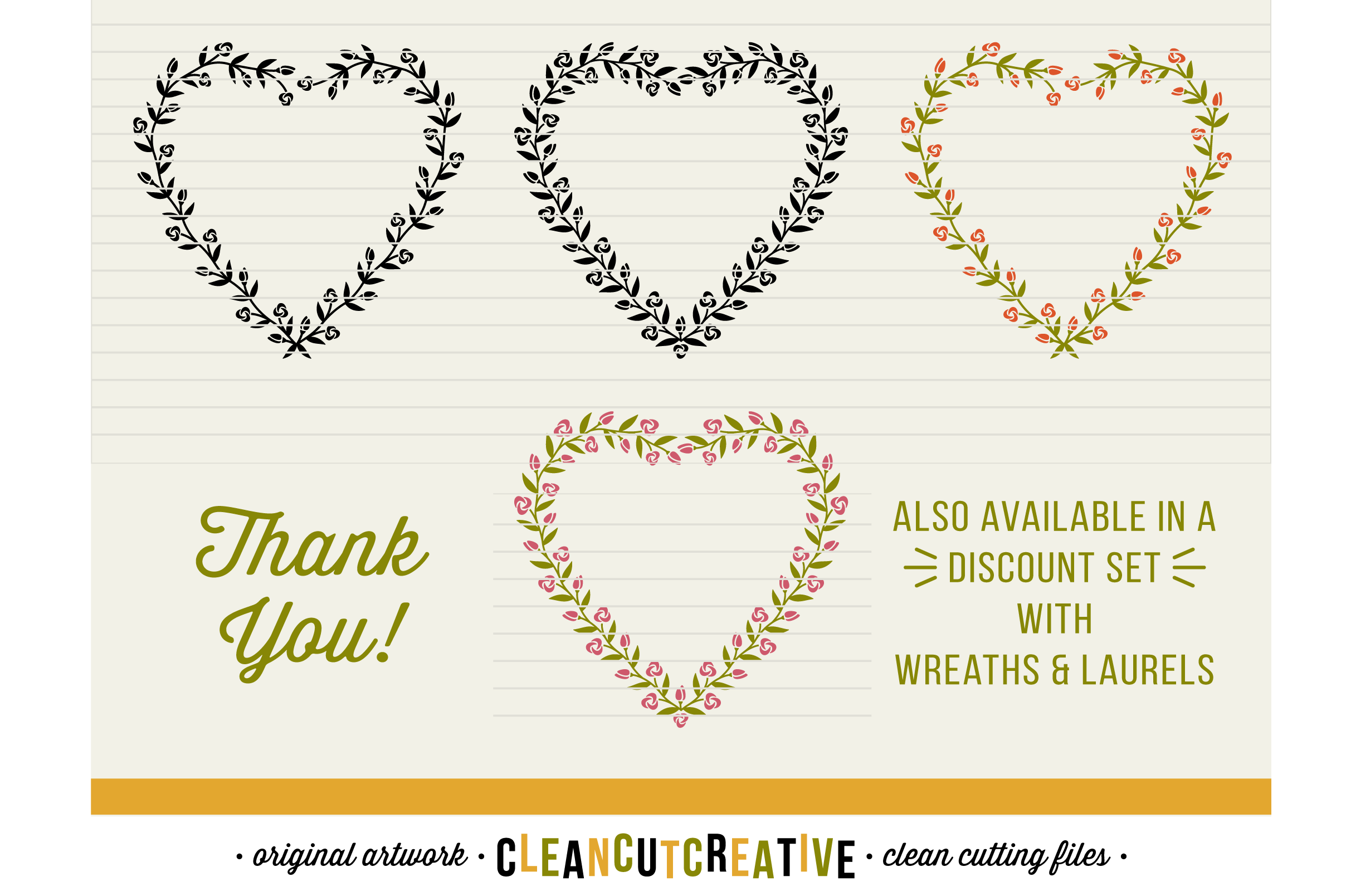 Download 8 svg FLORAL HEARTS floral leaf heart wreath frames - SVG DXF EPS PNG - for Cricut and ...