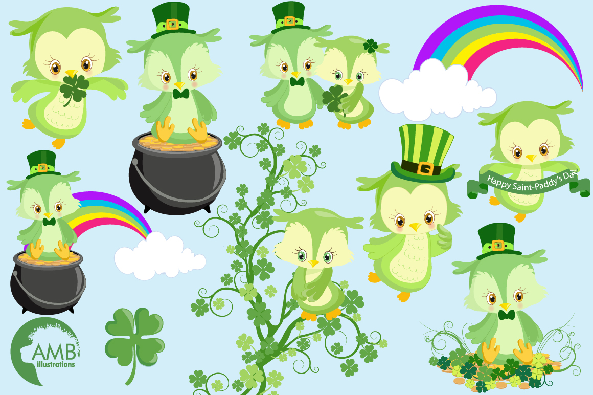 happy st patricks day images owls