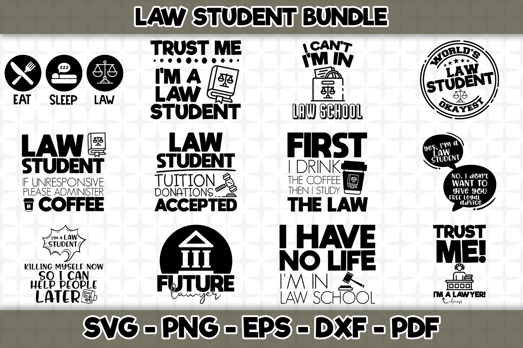 Download Law Student SVG Bundle - 12 Designs Included - SVG Cut Files