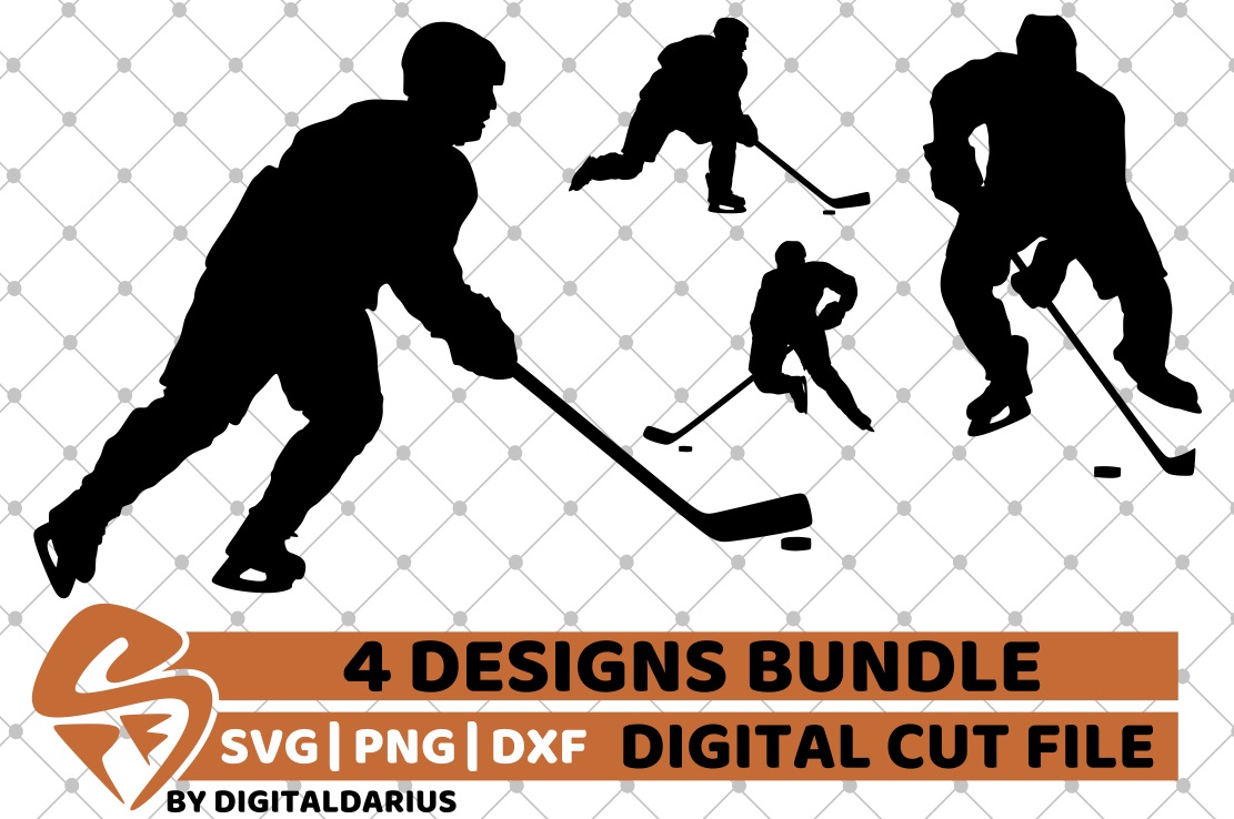Download 4x Hockey Player Designs Bundle svg, Ice Hockey,Hockey Skate