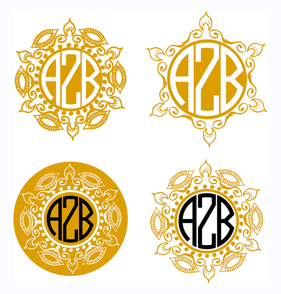 Download Mandala Monograms SVG, DXF, JPG, PNG, DWG, AI, EPS (21900) | Monograms | Design Bundles