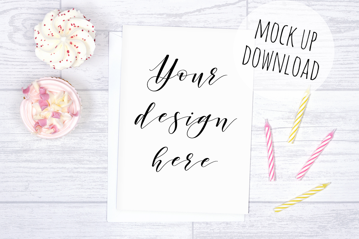 Download Pretty Card or Invite Mock Up Bundle (18018) | Mock Ups ...