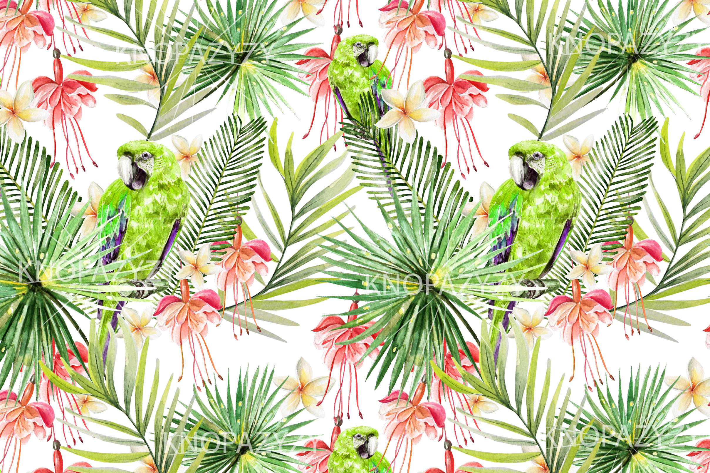 Rainforest style. Тропические листья фон. Тропический орнамент Колибри с цветами экзотика. Фотообои с туканами. Tropical TRP-16426924325.