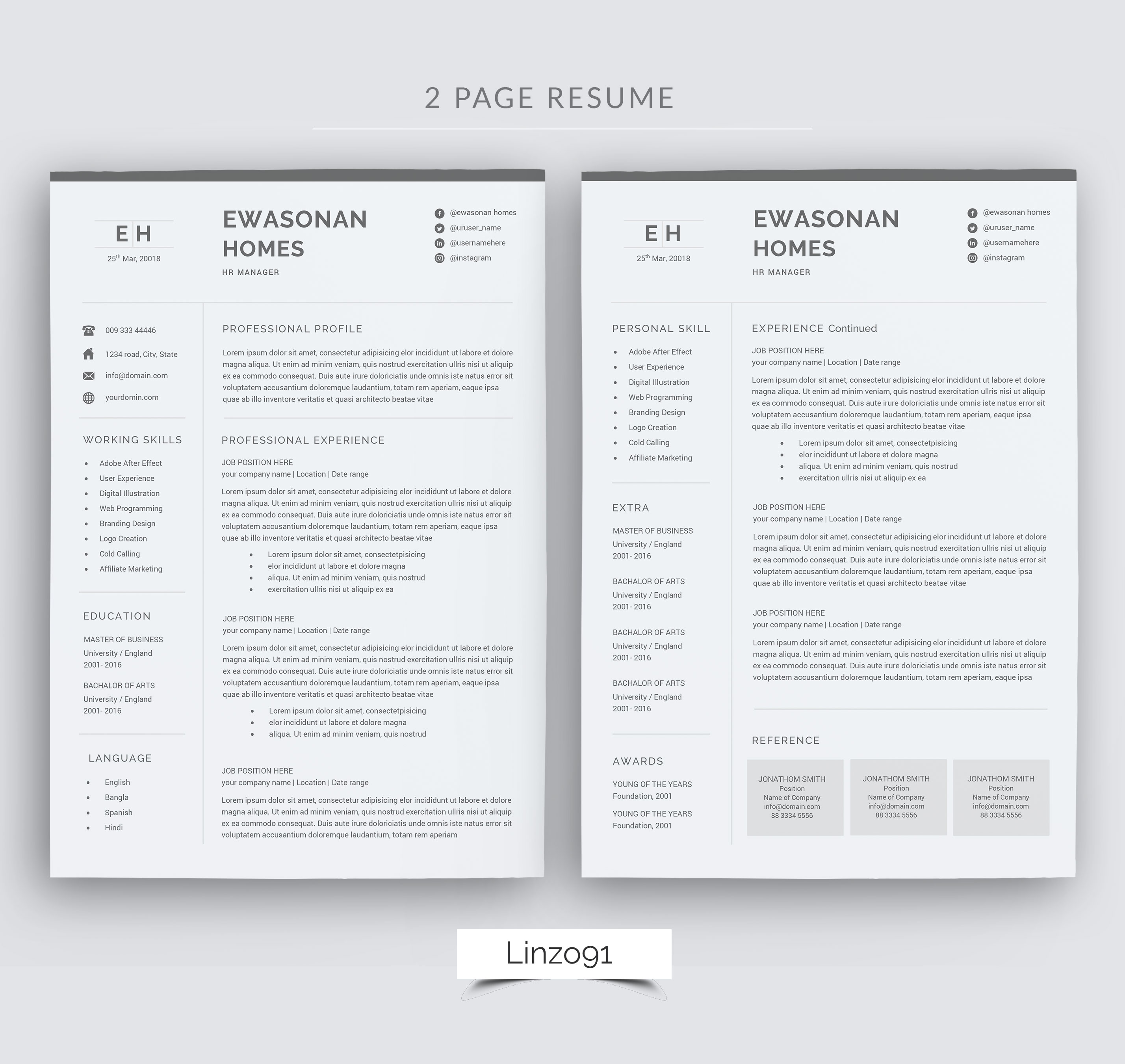 two-pages-cv-template-cv-galerry