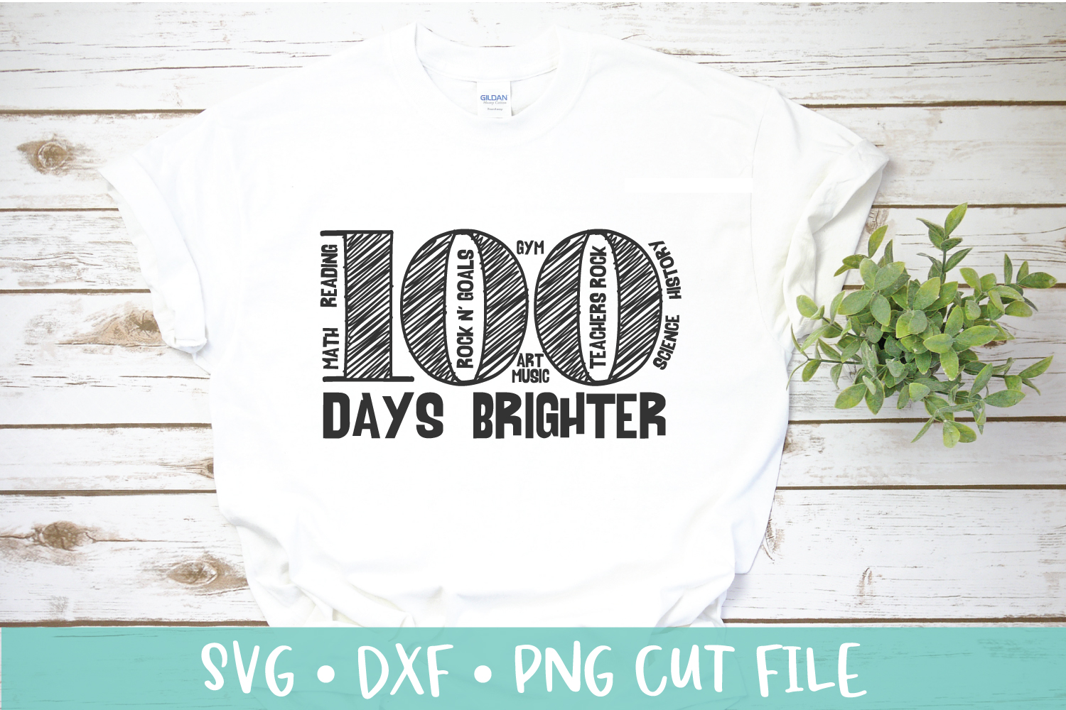 100 Days of School Shirt SVG DXF PNG Cut File