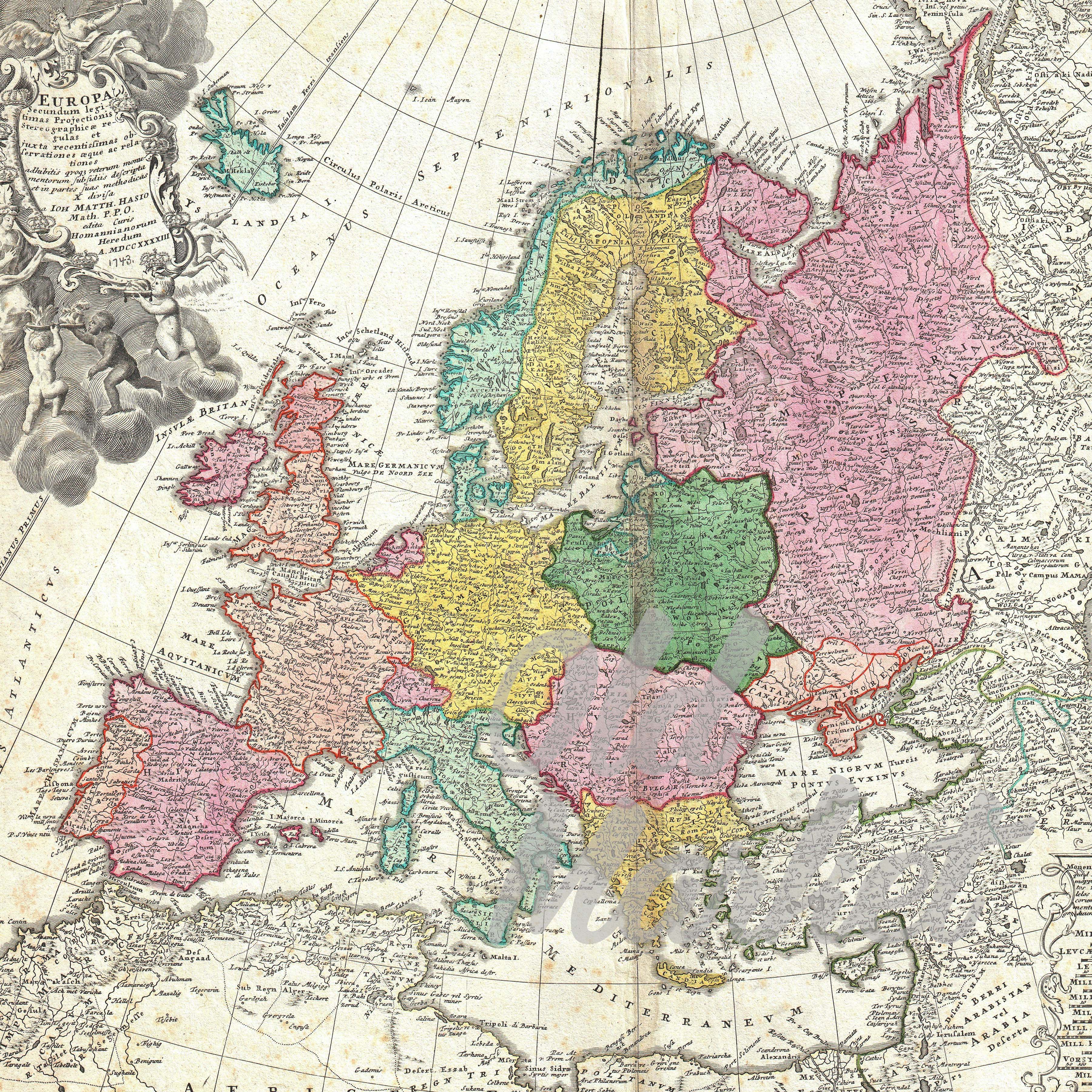 Vintage Maps of Europe Digital Paper