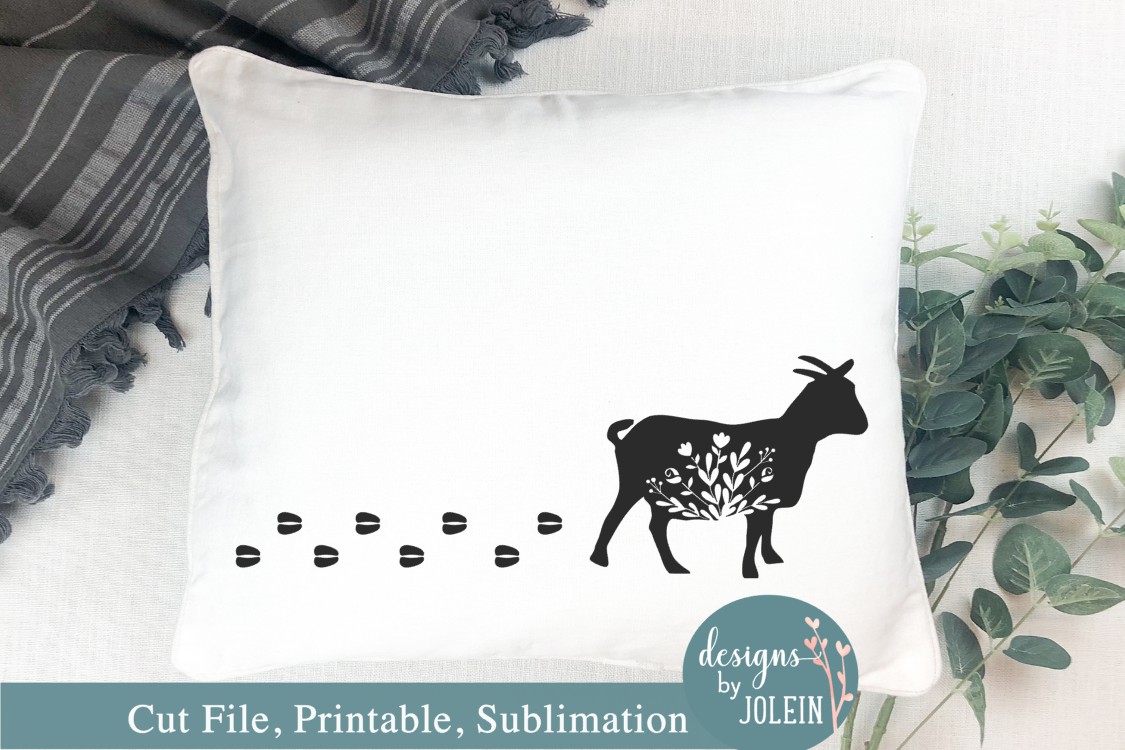 Download Walking Floral Goat SVG, Sublimation, Farmhouse, Printable