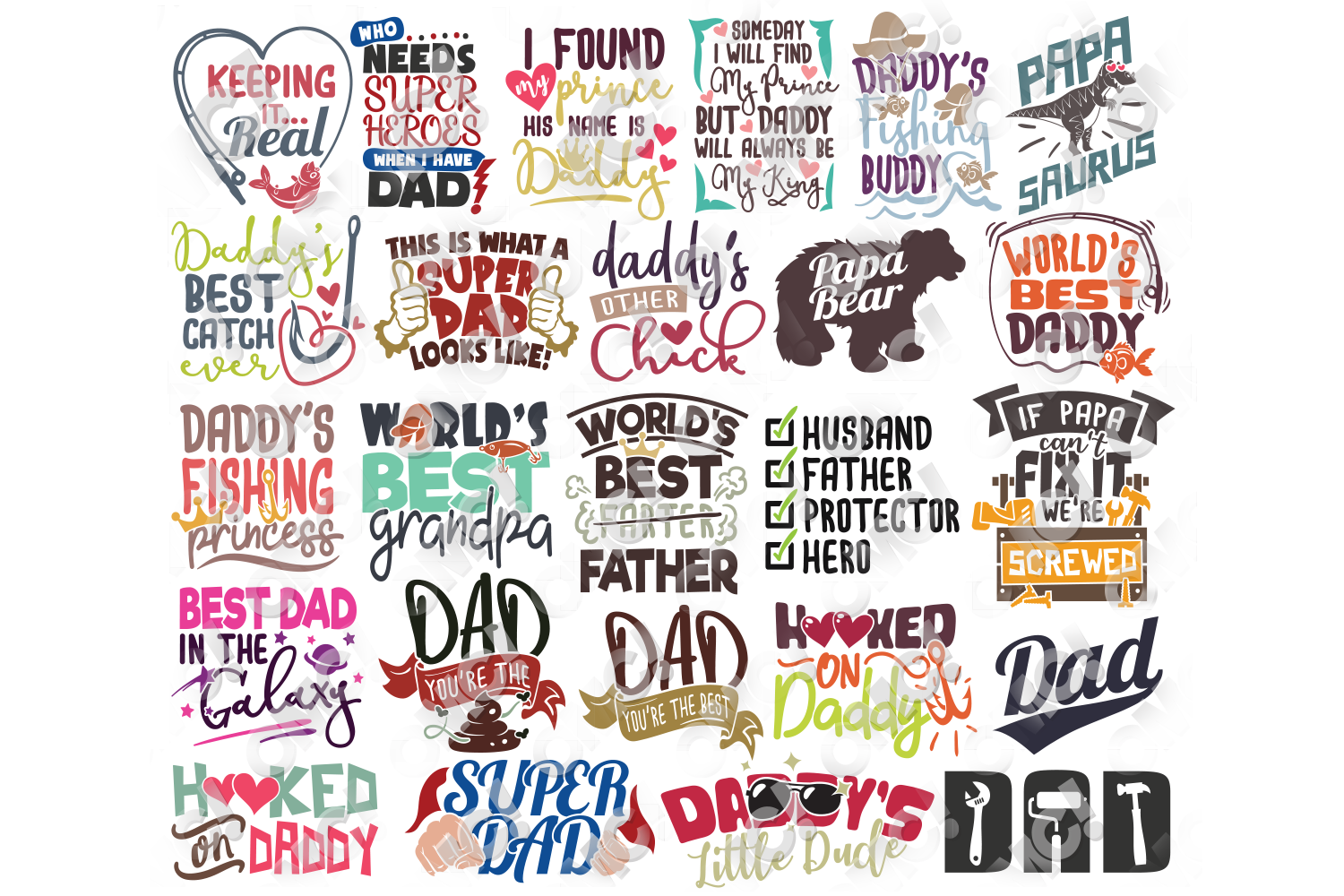 Download Fathers Day SVG Bundle in SVG, DXF, PNG, EPS, JPEG