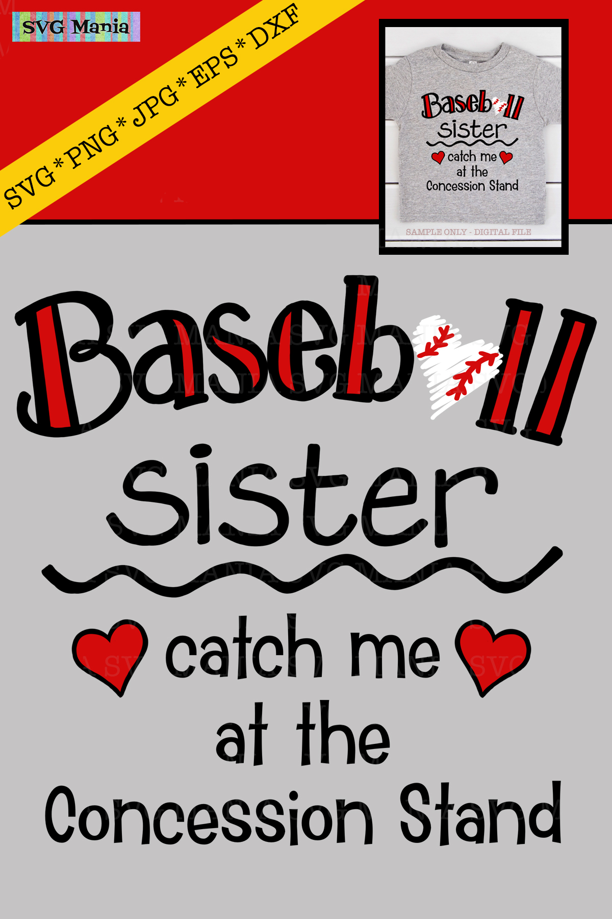 Download Funny Baseball Sister Shirt SVG File, Baseball Sister Saying