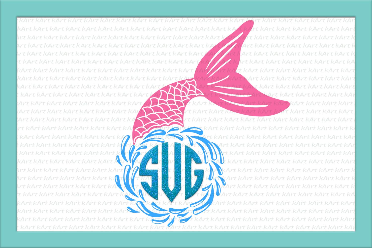 Mermaid Fish Tail Monogram SVG/DXF/PNG/EPS/JPG