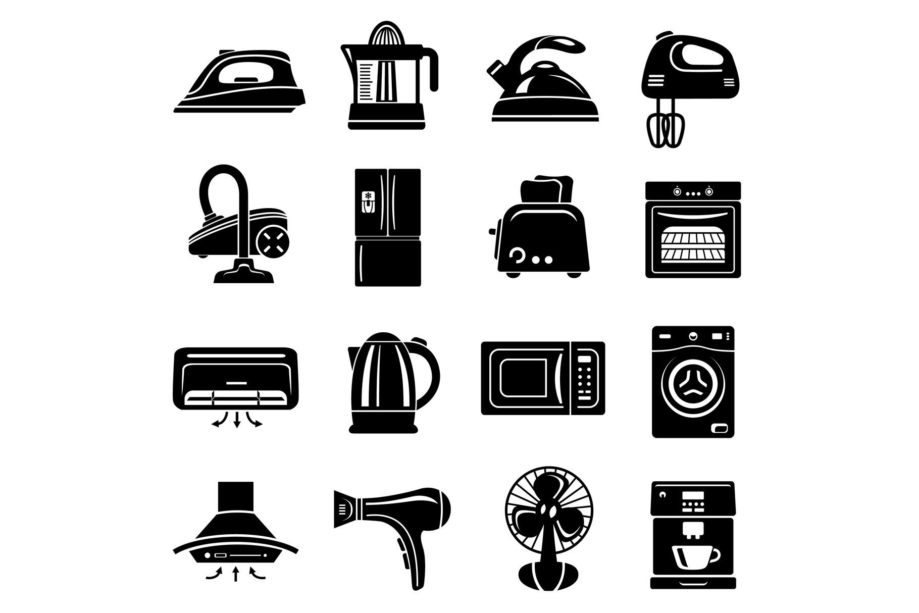 House appliance icons set, simple style (366591) | Illustrations ...