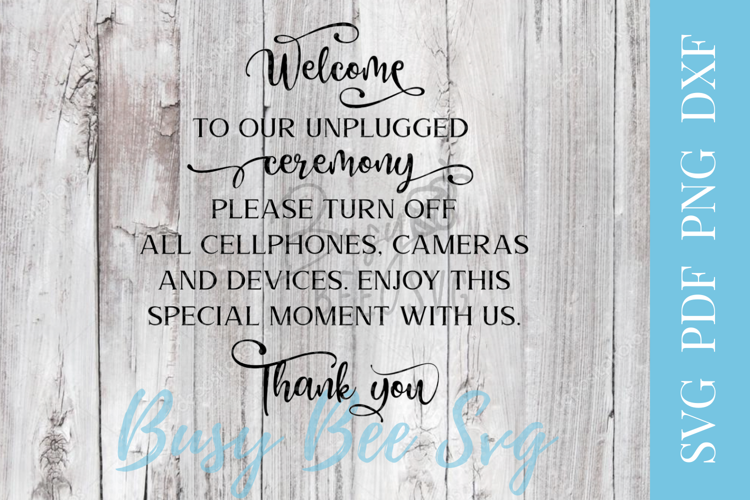 unplugged wedding sign file