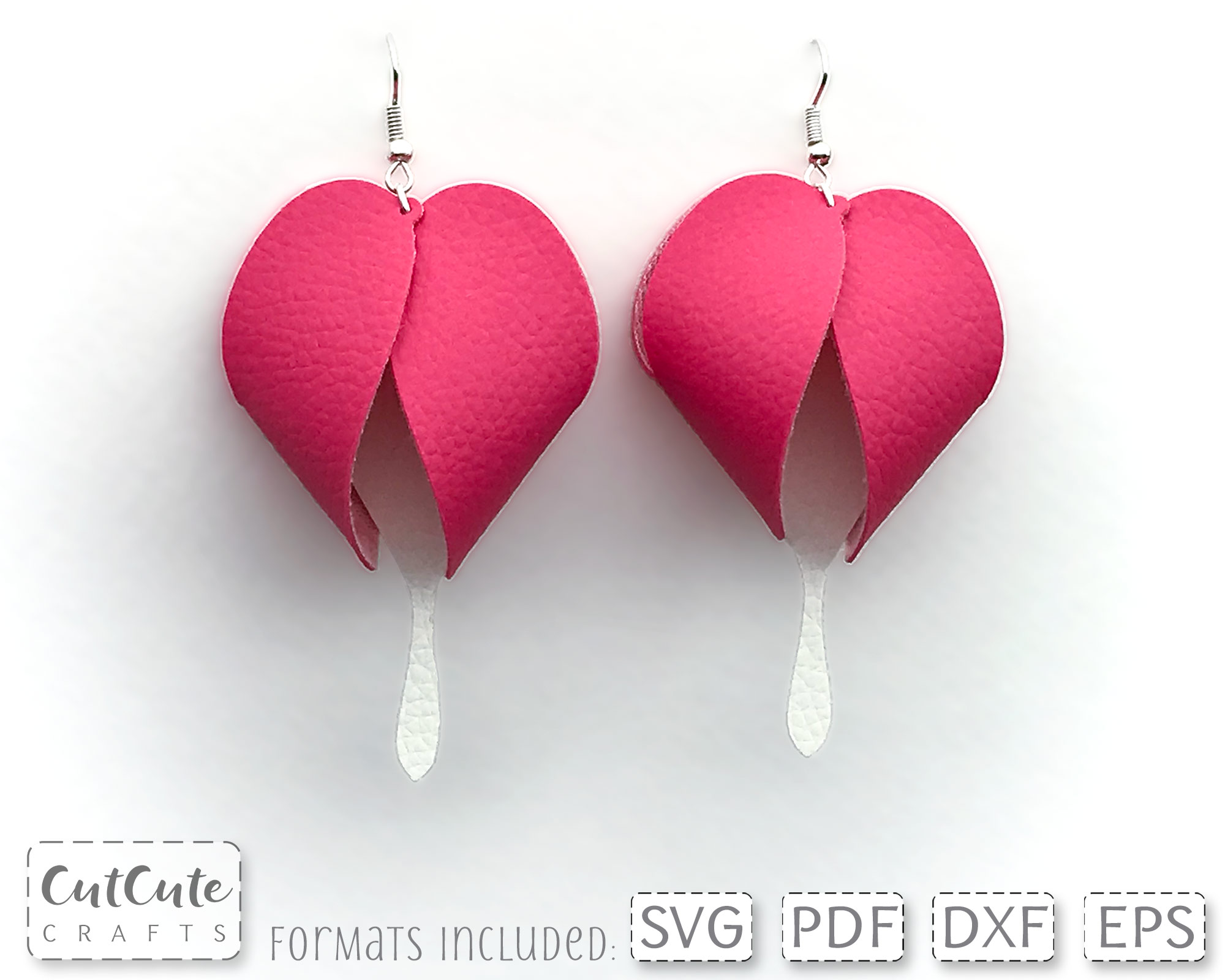 Download Bleeding Heart Earring SVG Templates