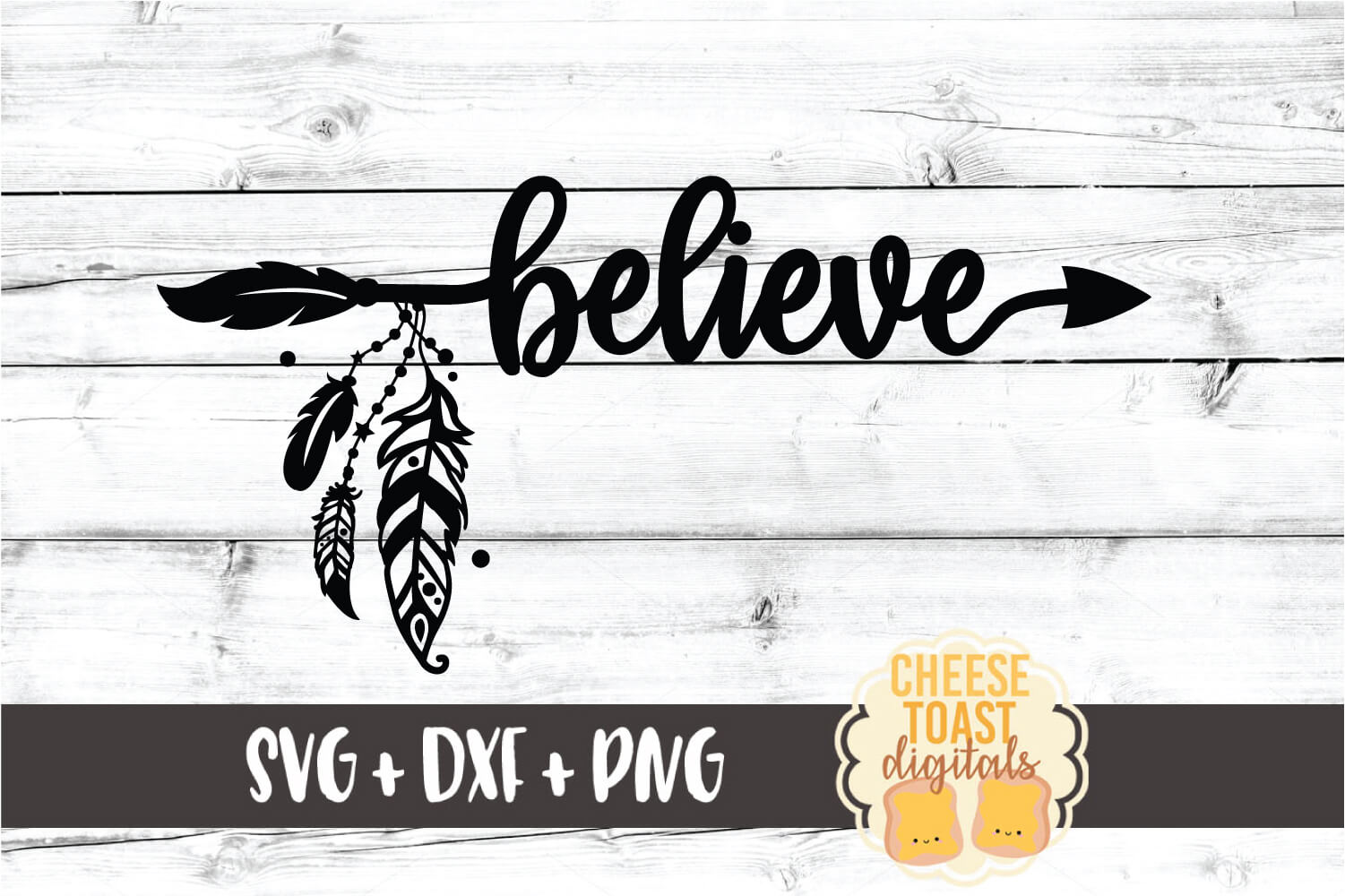 Download Believe - Boho Arrow Feathers SVG PNG DXF Cut Files