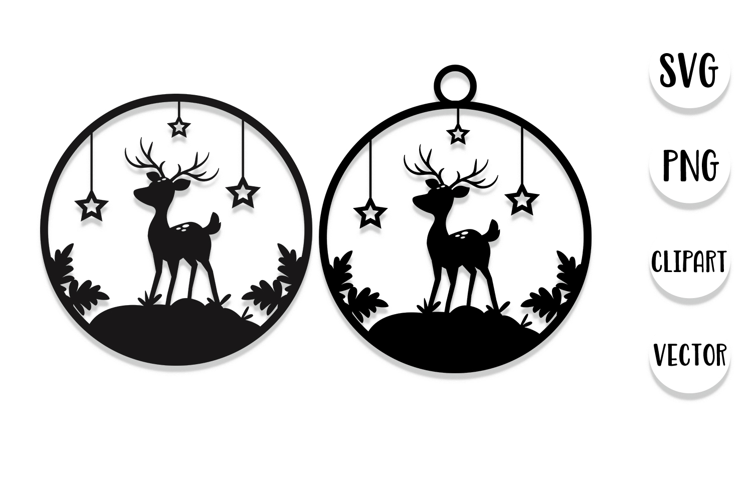 Christmas Decoration SVG - Christmas Ball with Reindeer